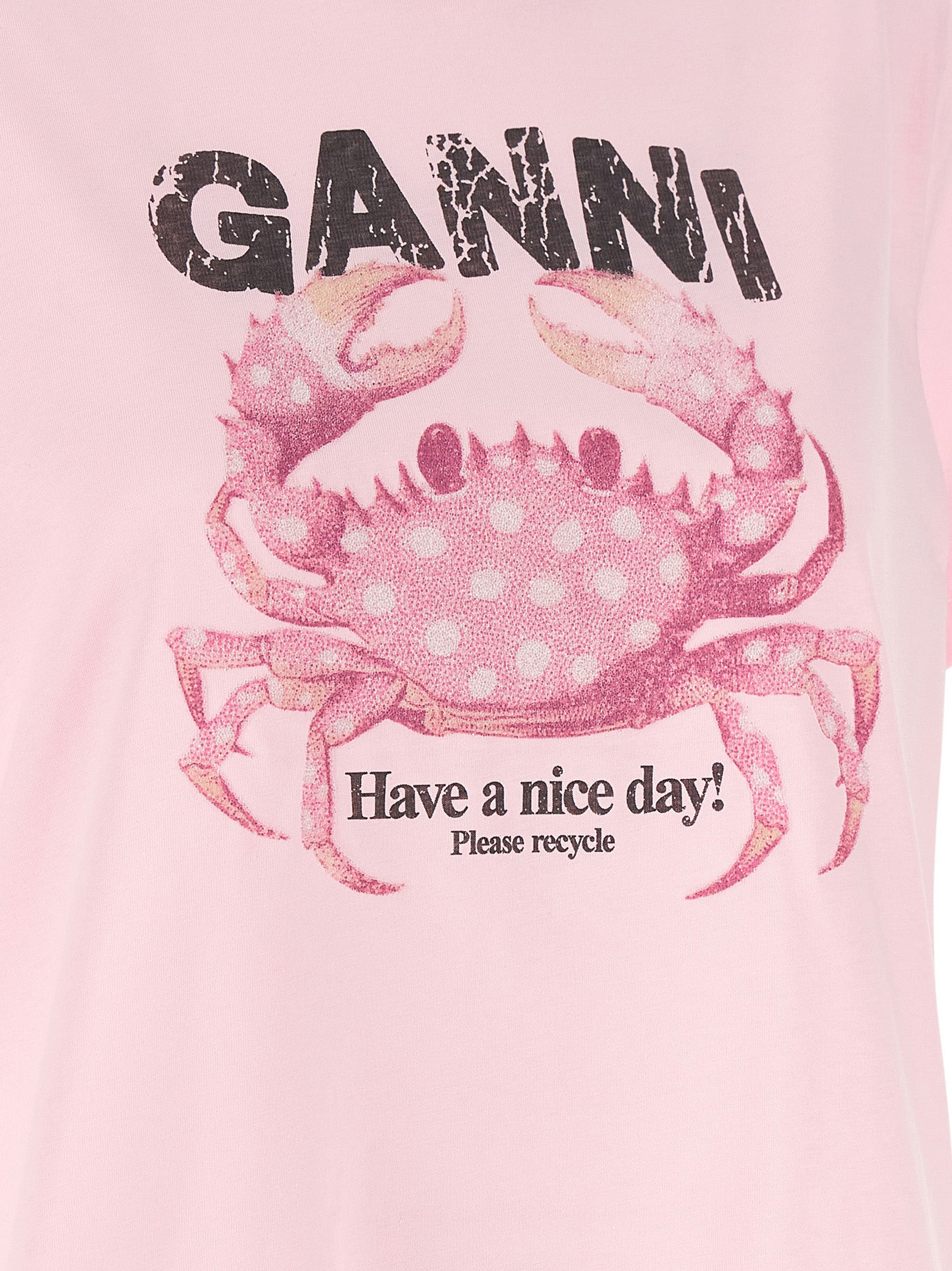 Ganni Mehrfarbiges Bio-Baumwoll-T-Shirt