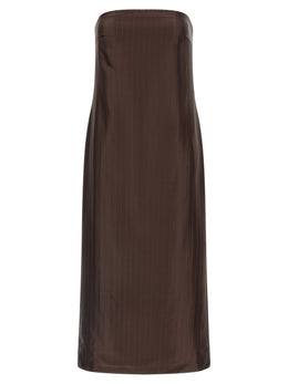 Loulou De Saison Braunes Midikleid aus Viskose