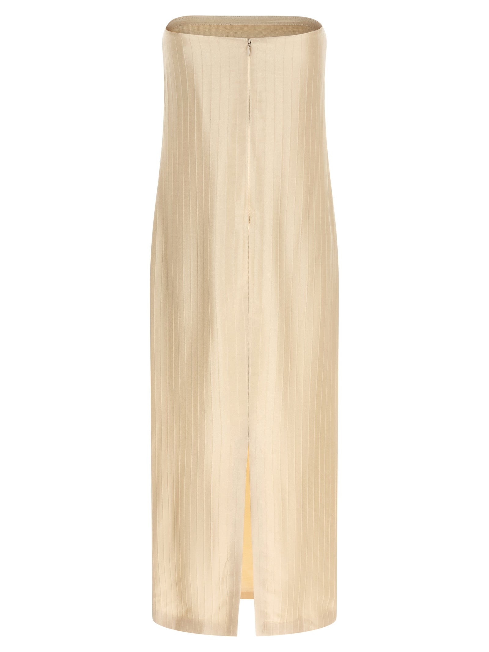 Loulou De Saison Beige Viskose Midikleid