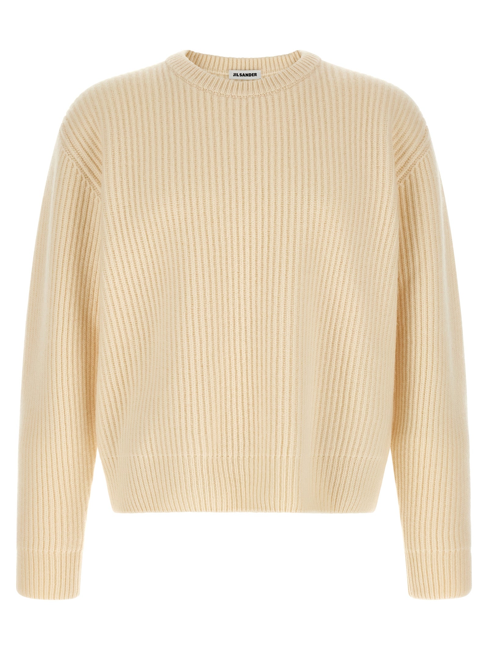 Jil Sander Weiße Wollstrickjacke