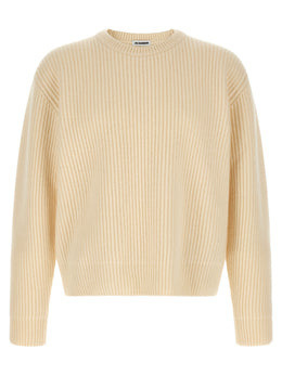 Jil Sander Weiße Wollstrickjacke