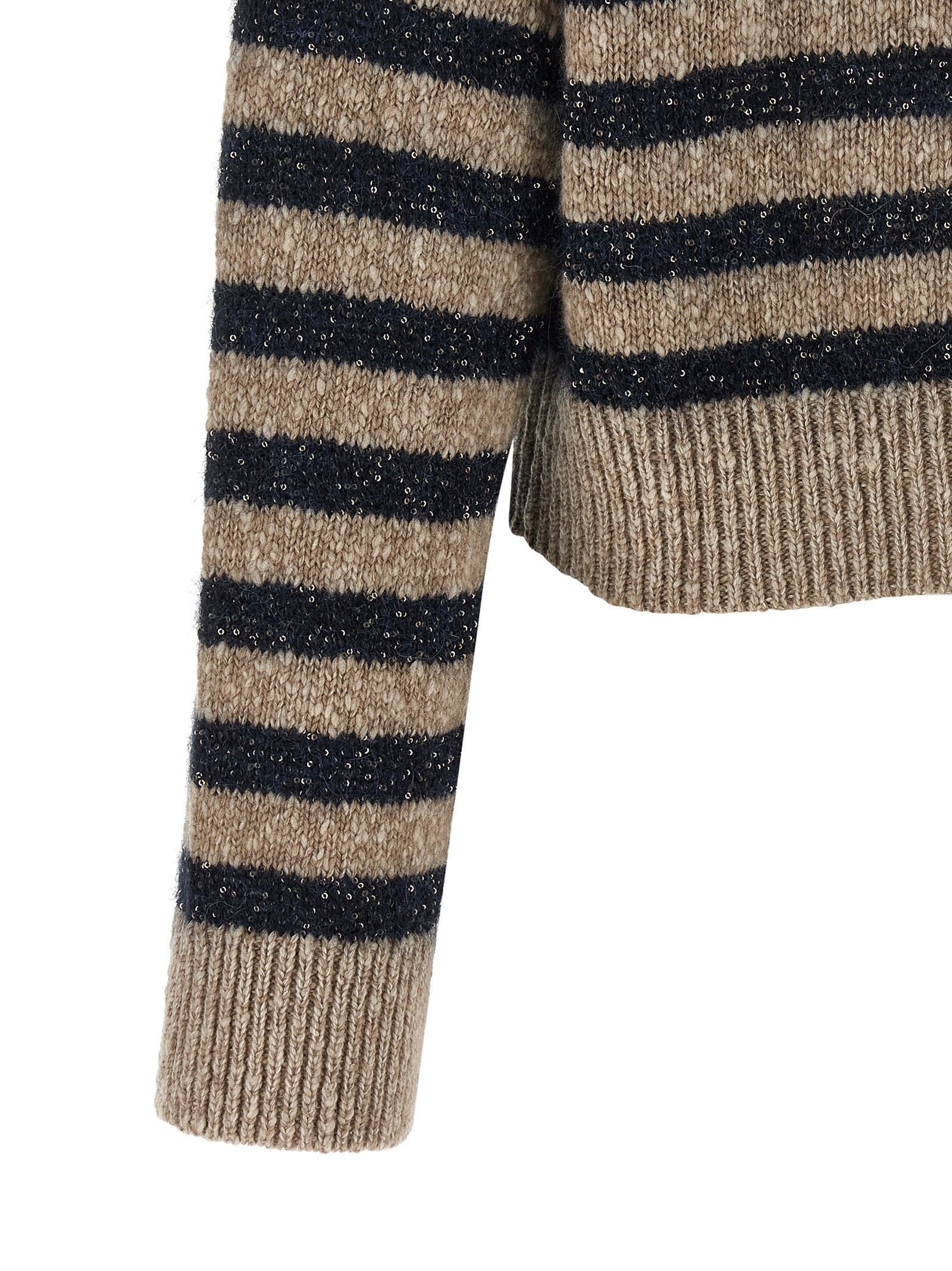 Brunello Cucinelli Mehrfarbige Wollstrickjacke