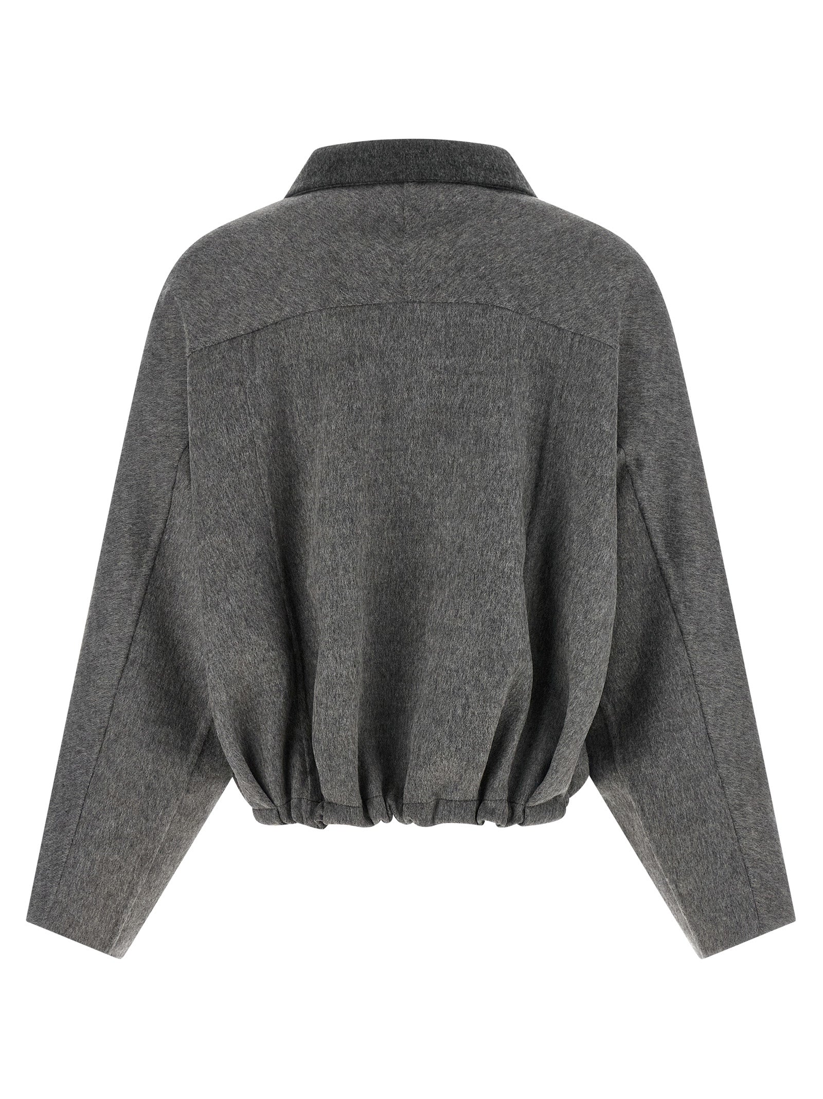 Brunello Cucinelli Grauer Virgin Wool Maxikleid