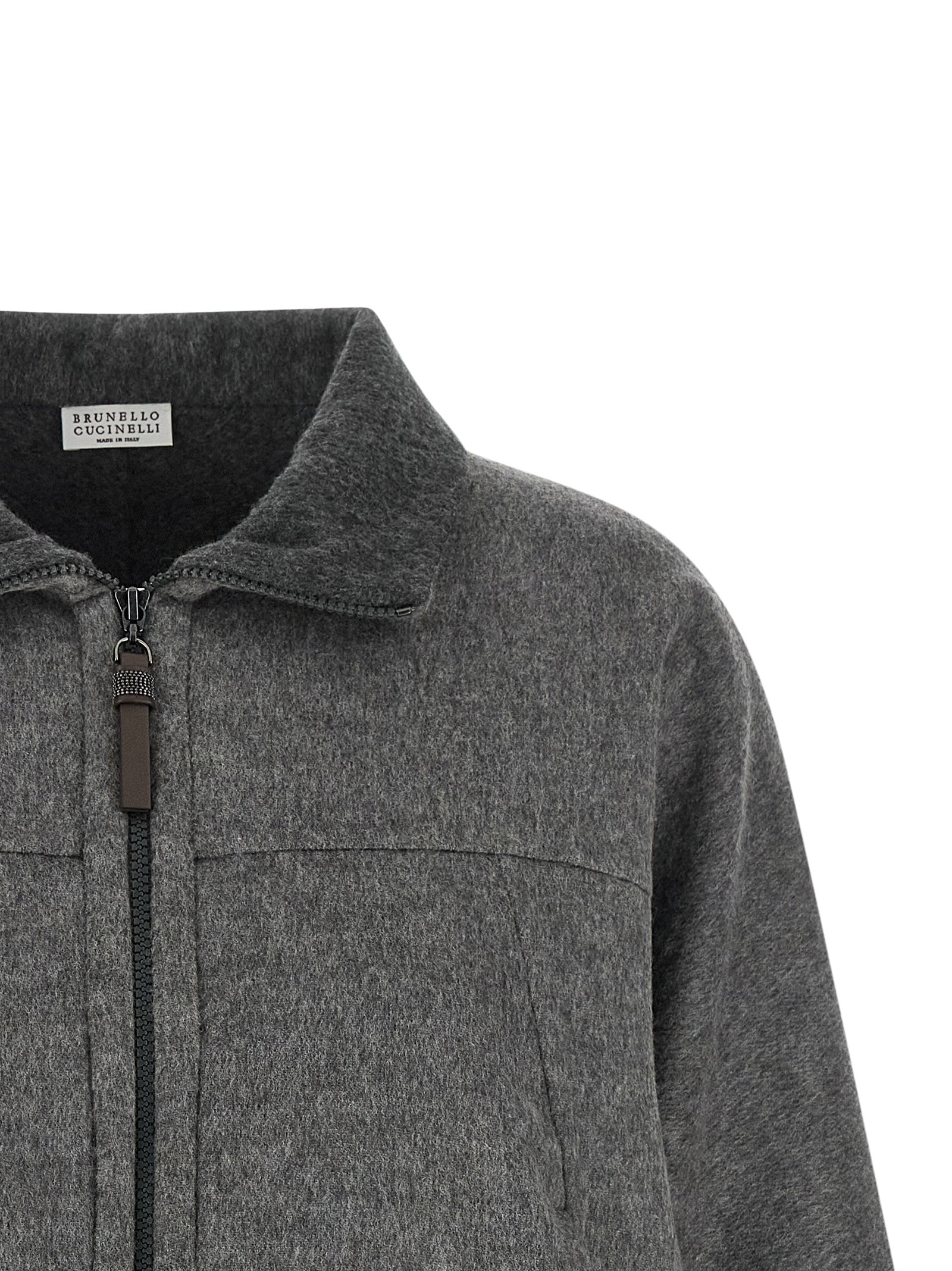 Brunello Cucinelli Grauer Virgin Wool Maxikleid