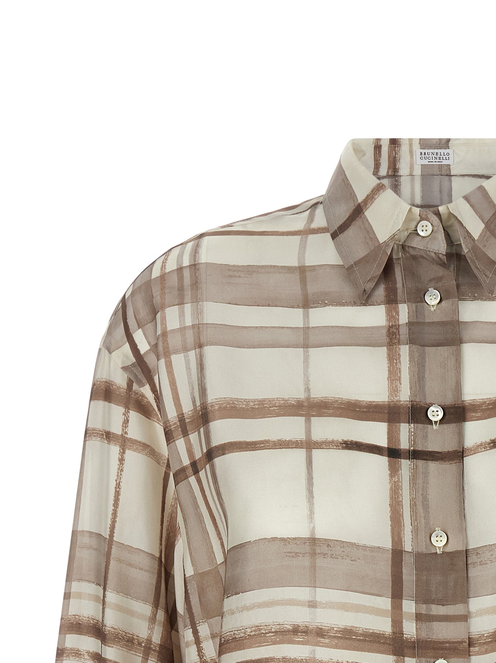 Brunello Cucinelli Beige Seidenbluse