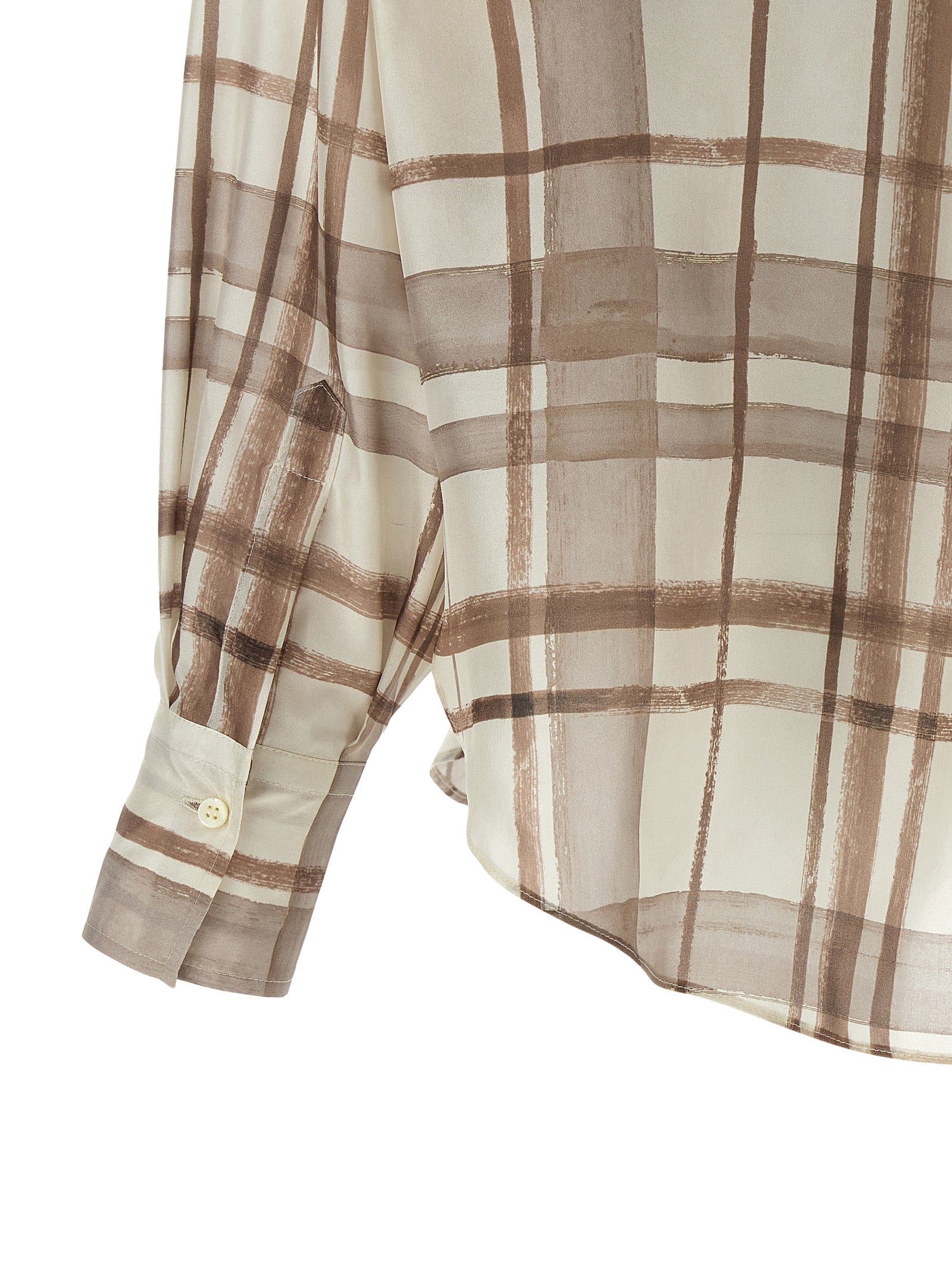 Brunello Cucinelli Beige Seidenbluse