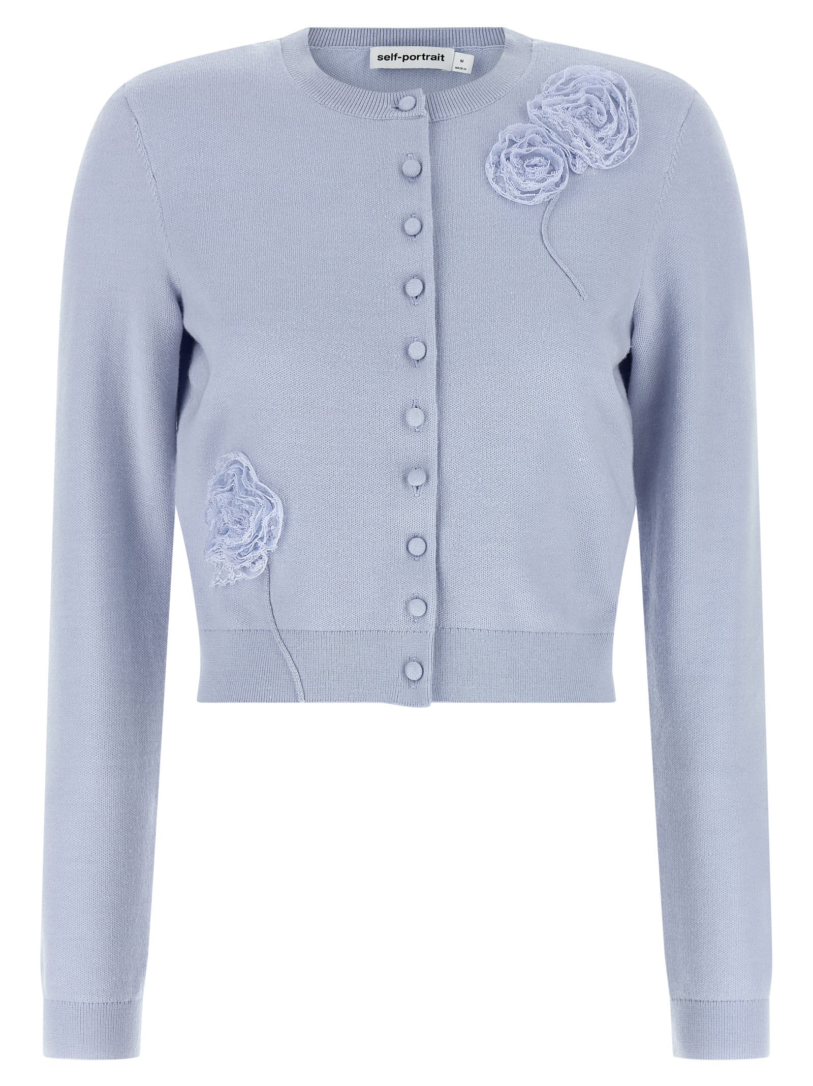 Self-Portrait Blauer Cardigan aus Polyester
