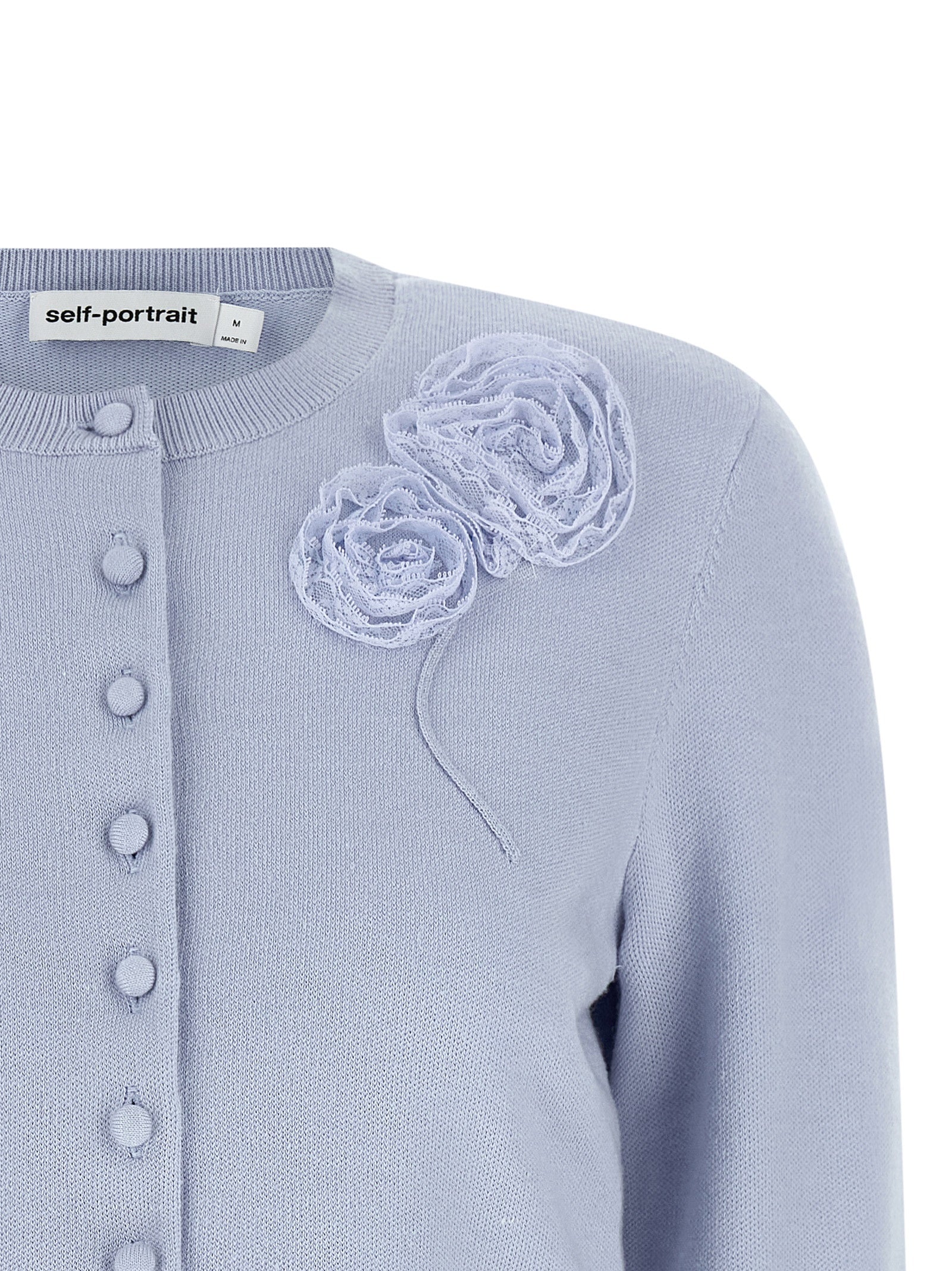 Self-Portrait Blauer Cardigan aus Polyester