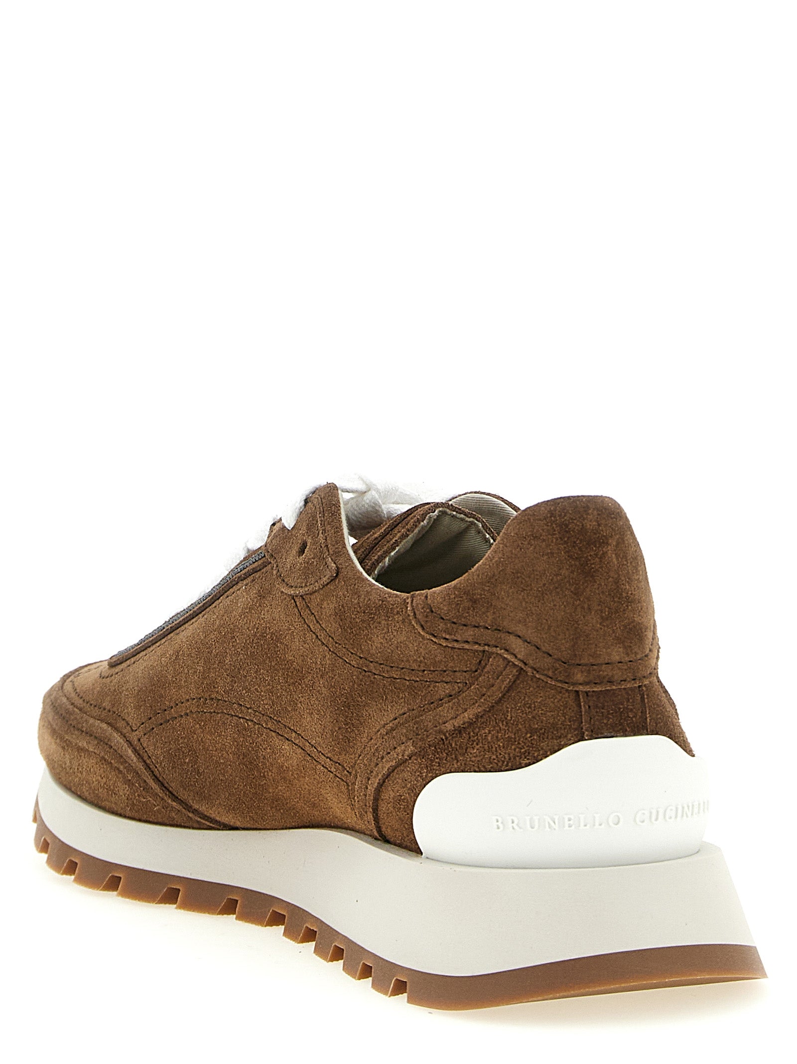 Brunello Cucinelli Sneakers aus braunem Kalbsleder