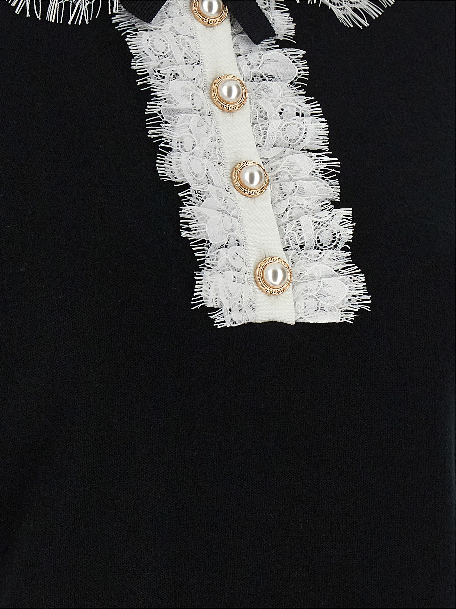 Self-Portrait Zweifarbige Wollbluse