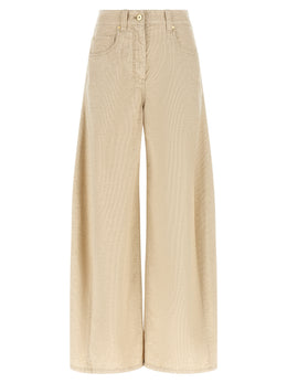 Brunello Cucinelli Beige Cotton Casual Pants