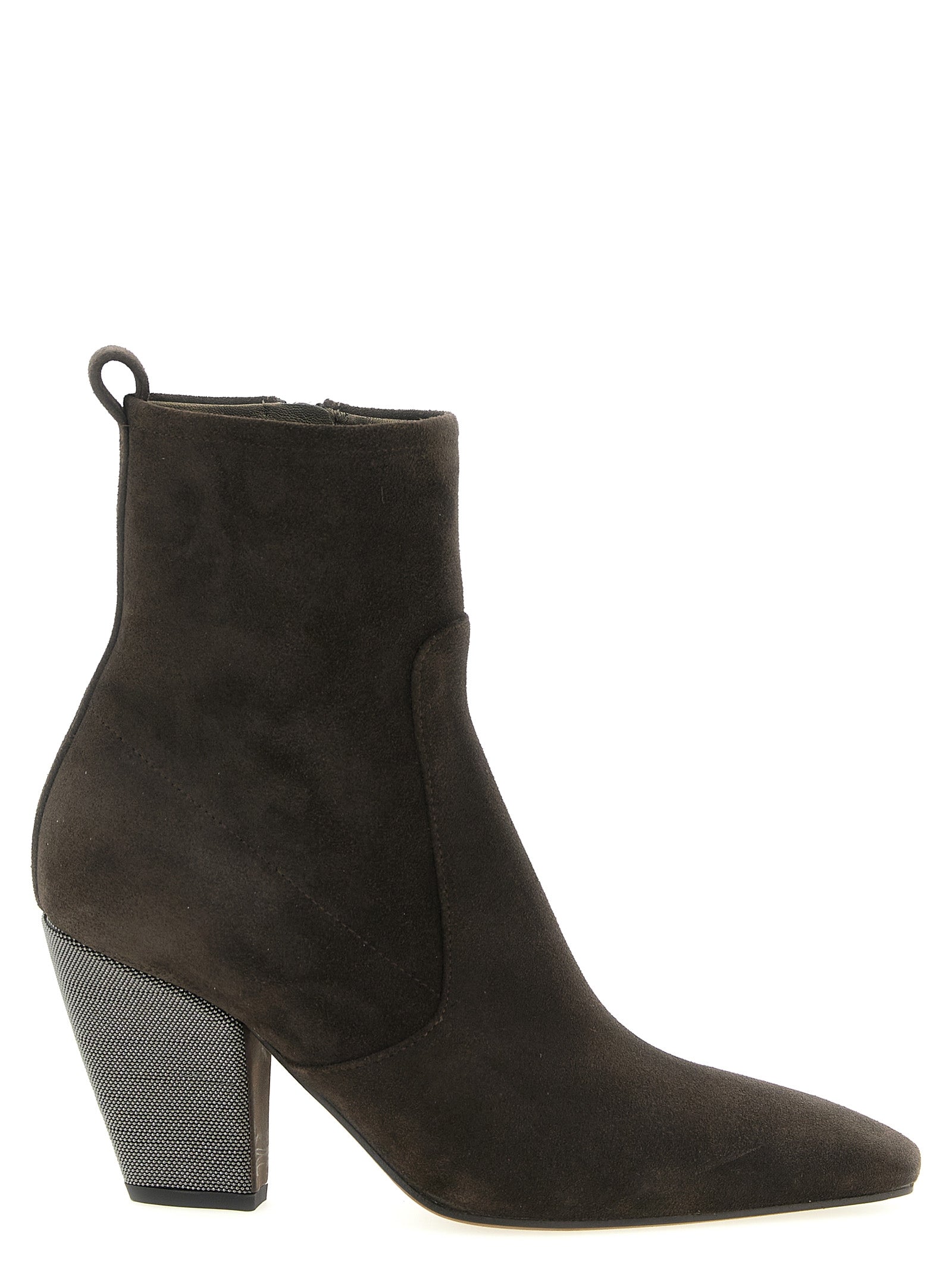 Brunello Cucinelli Ankle Boots aus braunem Kalbsleder