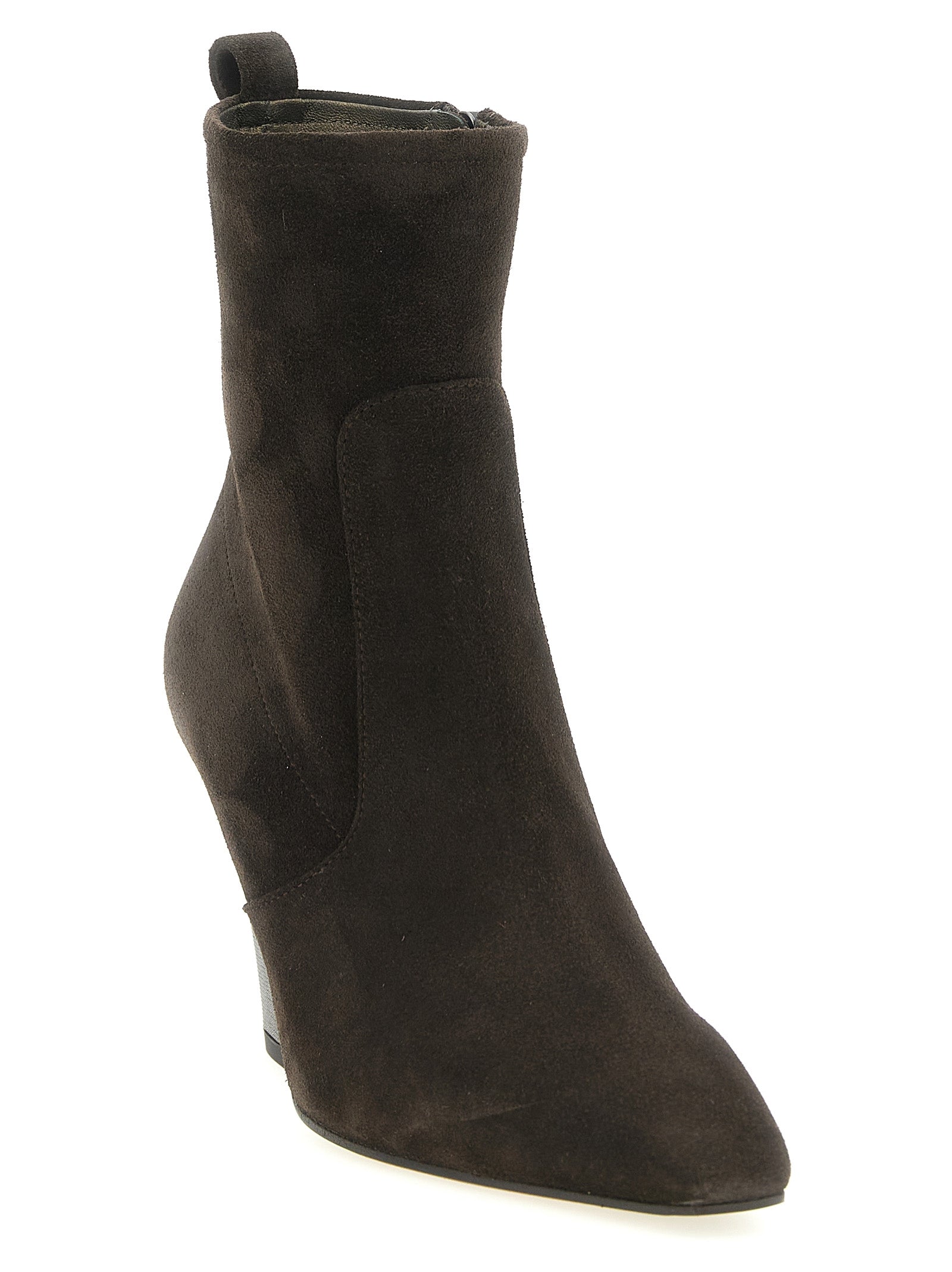 Brunello Cucinelli Ankle Boots aus braunem Kalbsleder