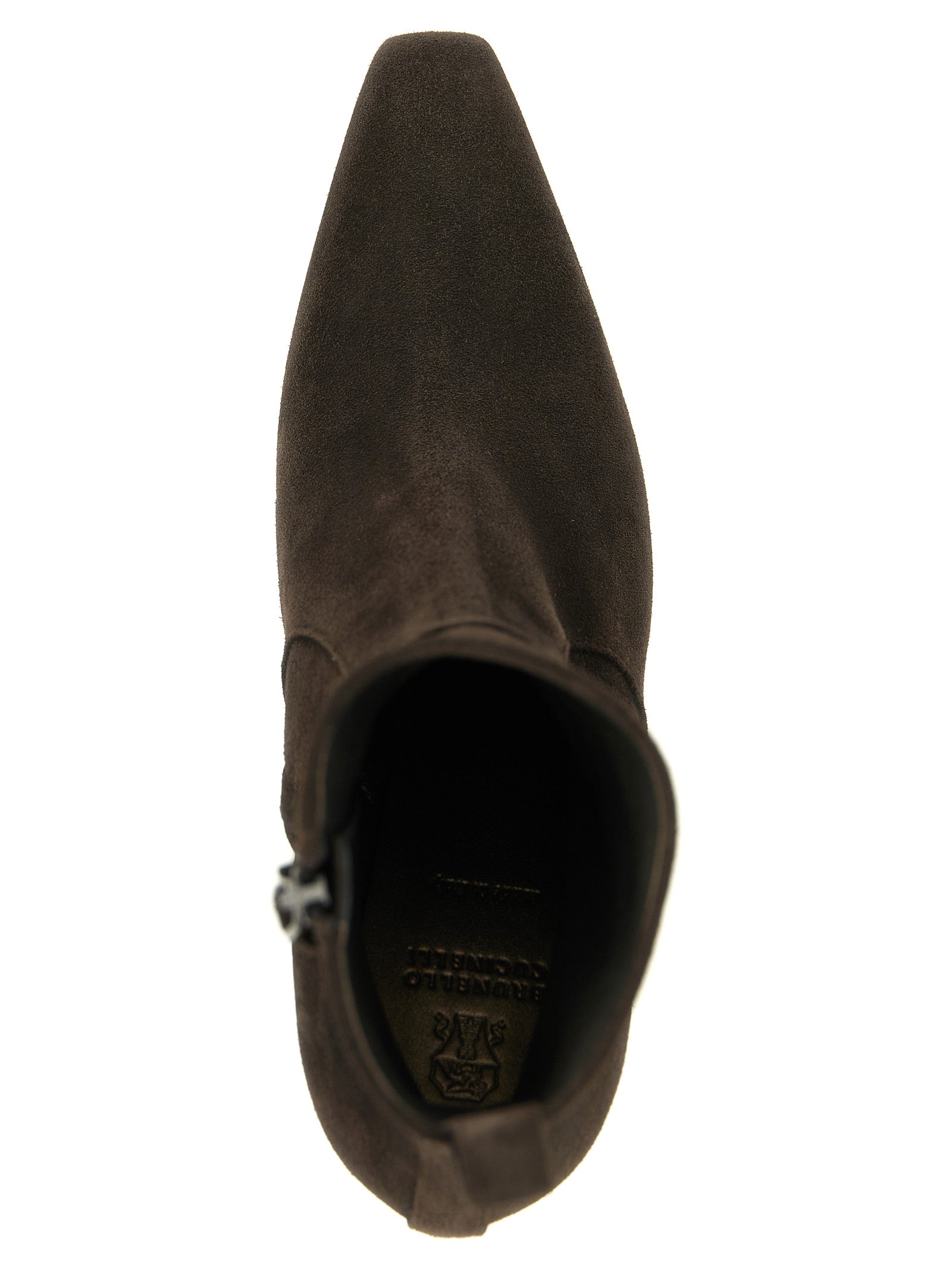 Brunello Cucinelli Ankle Boots aus braunem Kalbsleder