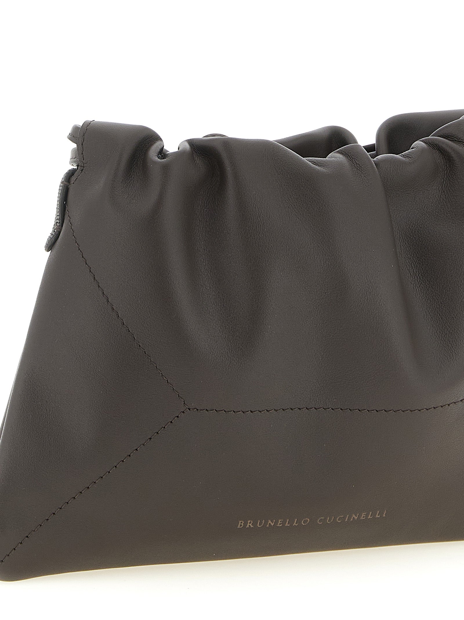Brunello Cucinelli Braune Kalbsleder-Clutch