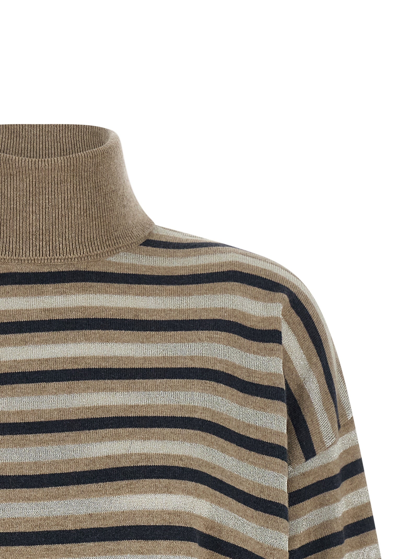 Brunello Cucinelli Mehrfarbige Strickjacke aus reiner Schurwolle