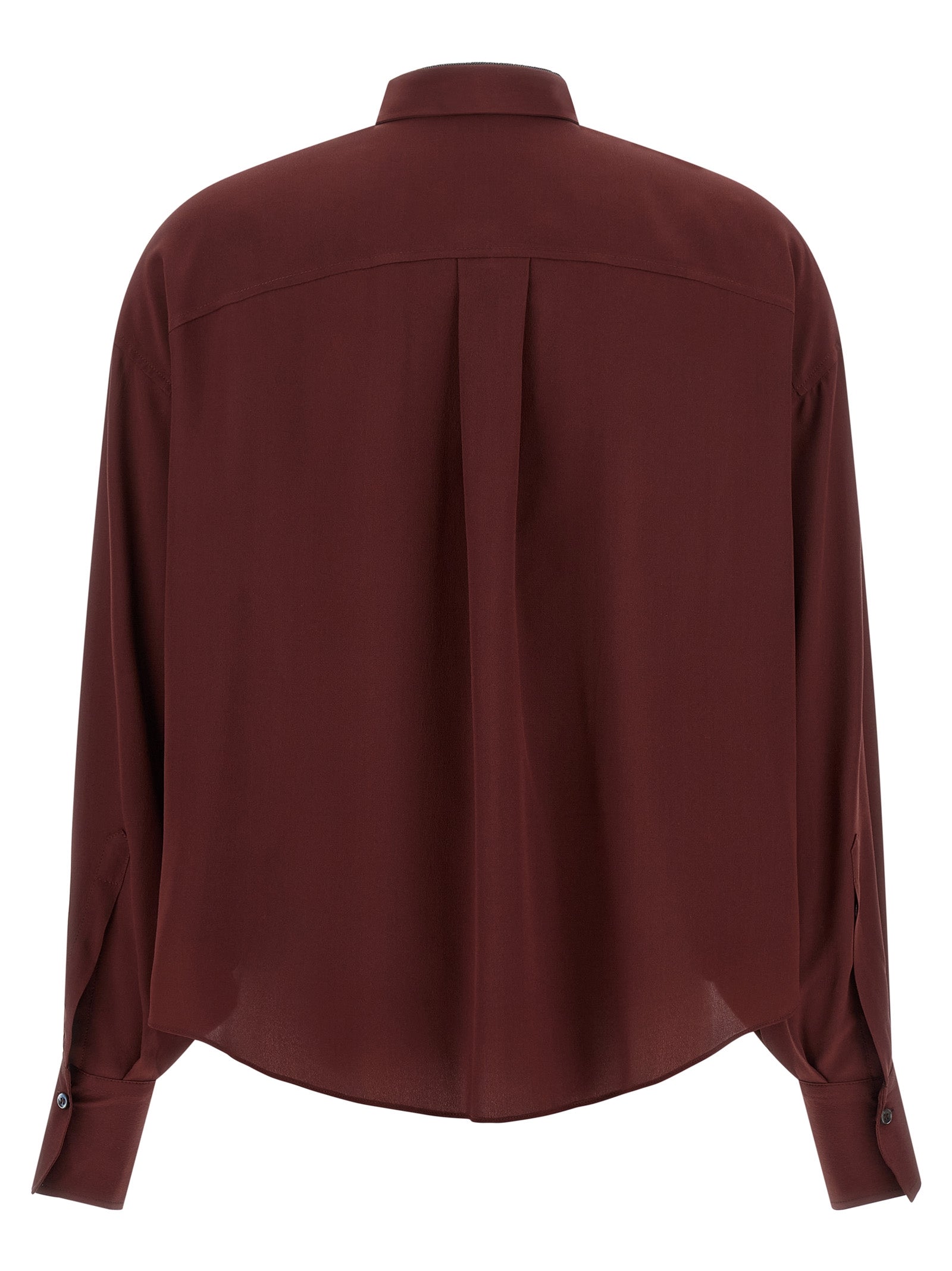 Brunello Cucinelli Seidenbluse in Bordeaux