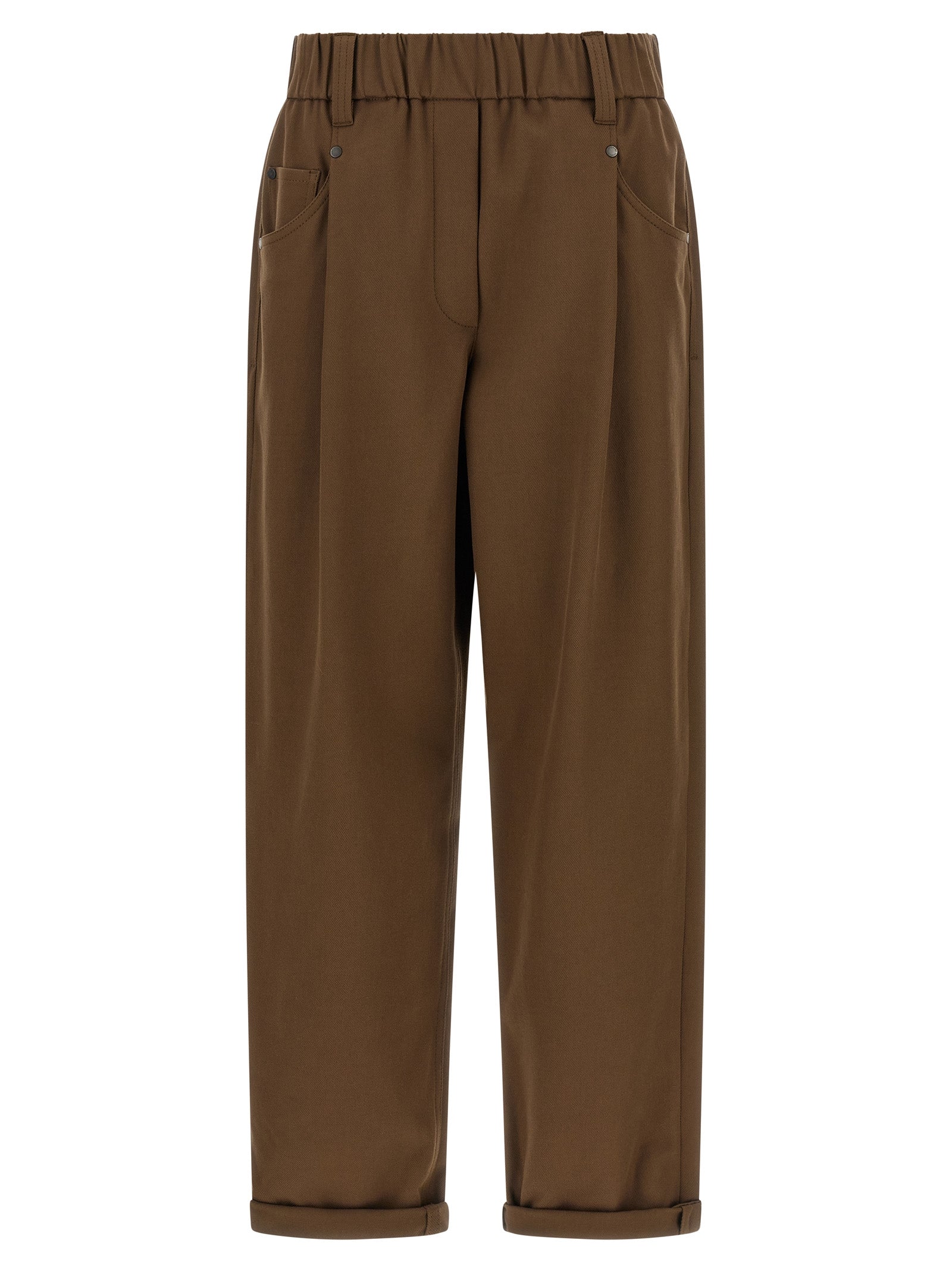 Brunello Cucinelli Braune Baumwollhose für die Freizeit