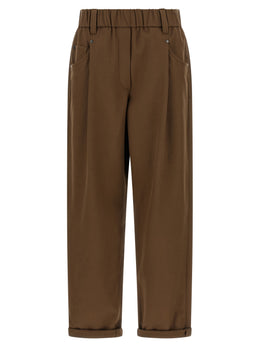 Brunello Cucinelli Braune Baumwollhose für die Freizeit