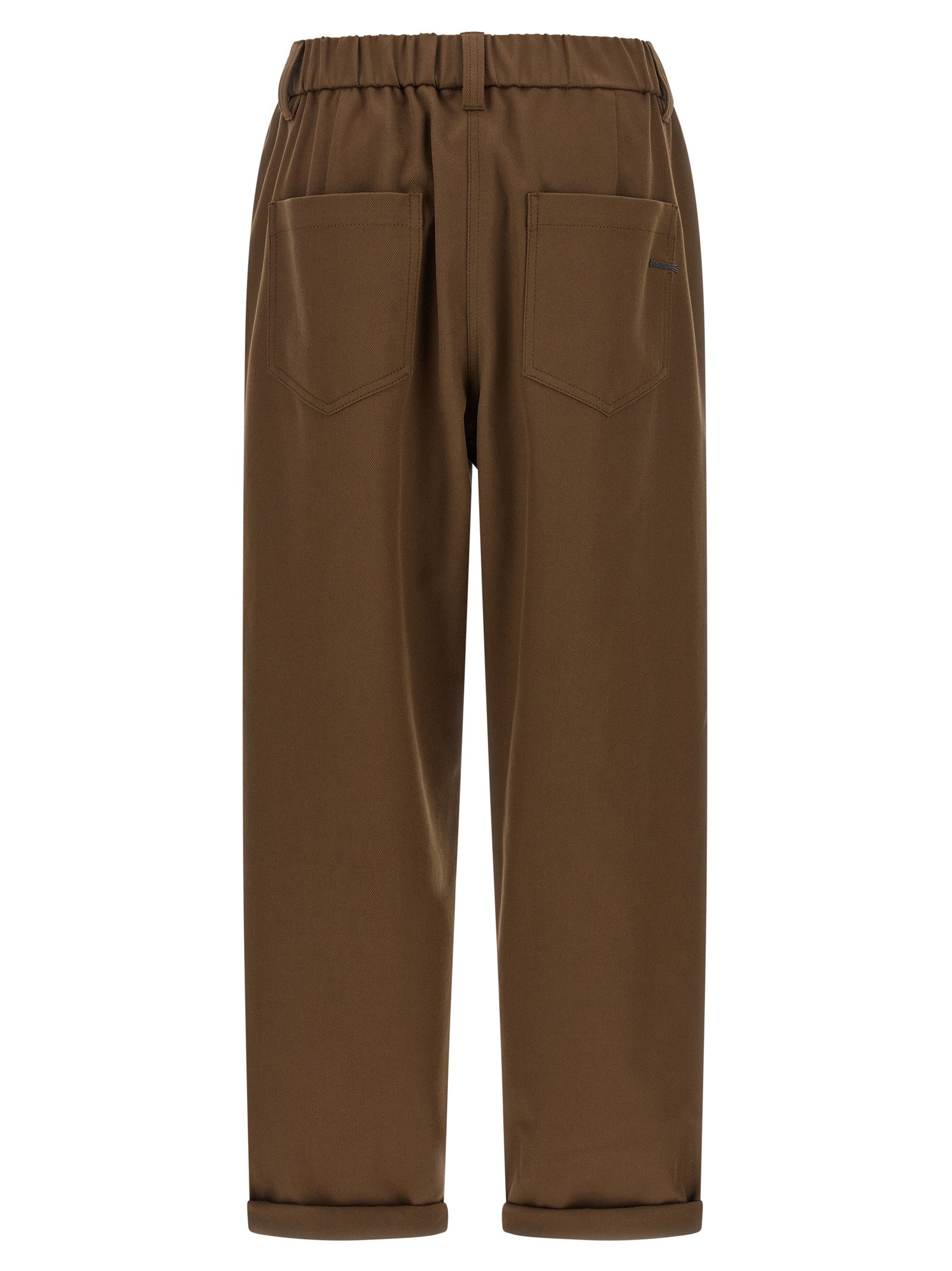 Brunello Cucinelli Braune Baumwollhose für die Freizeit