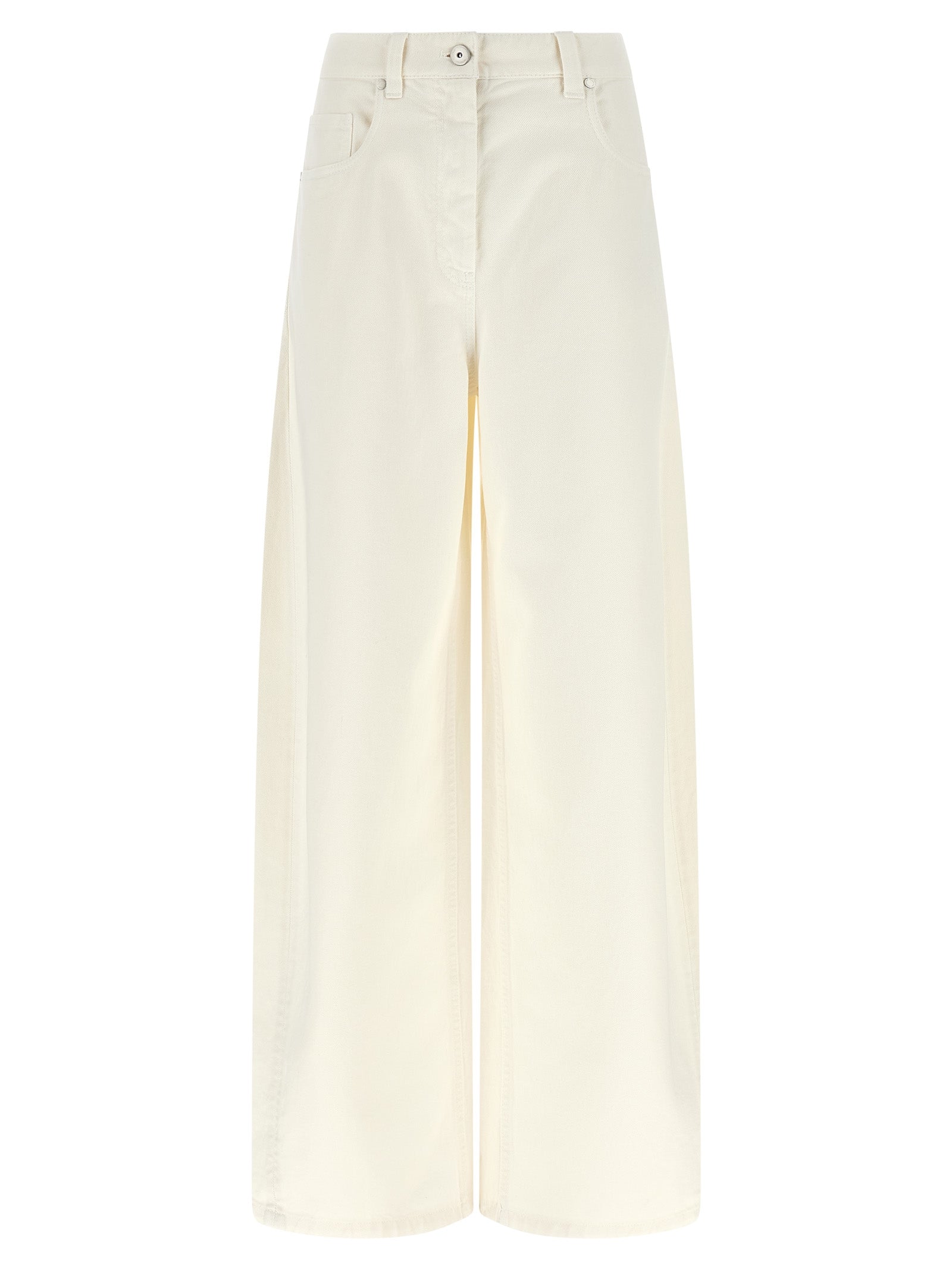 Brunello Cucinelli Weiße Baumwolljeans im Relaxed Fit