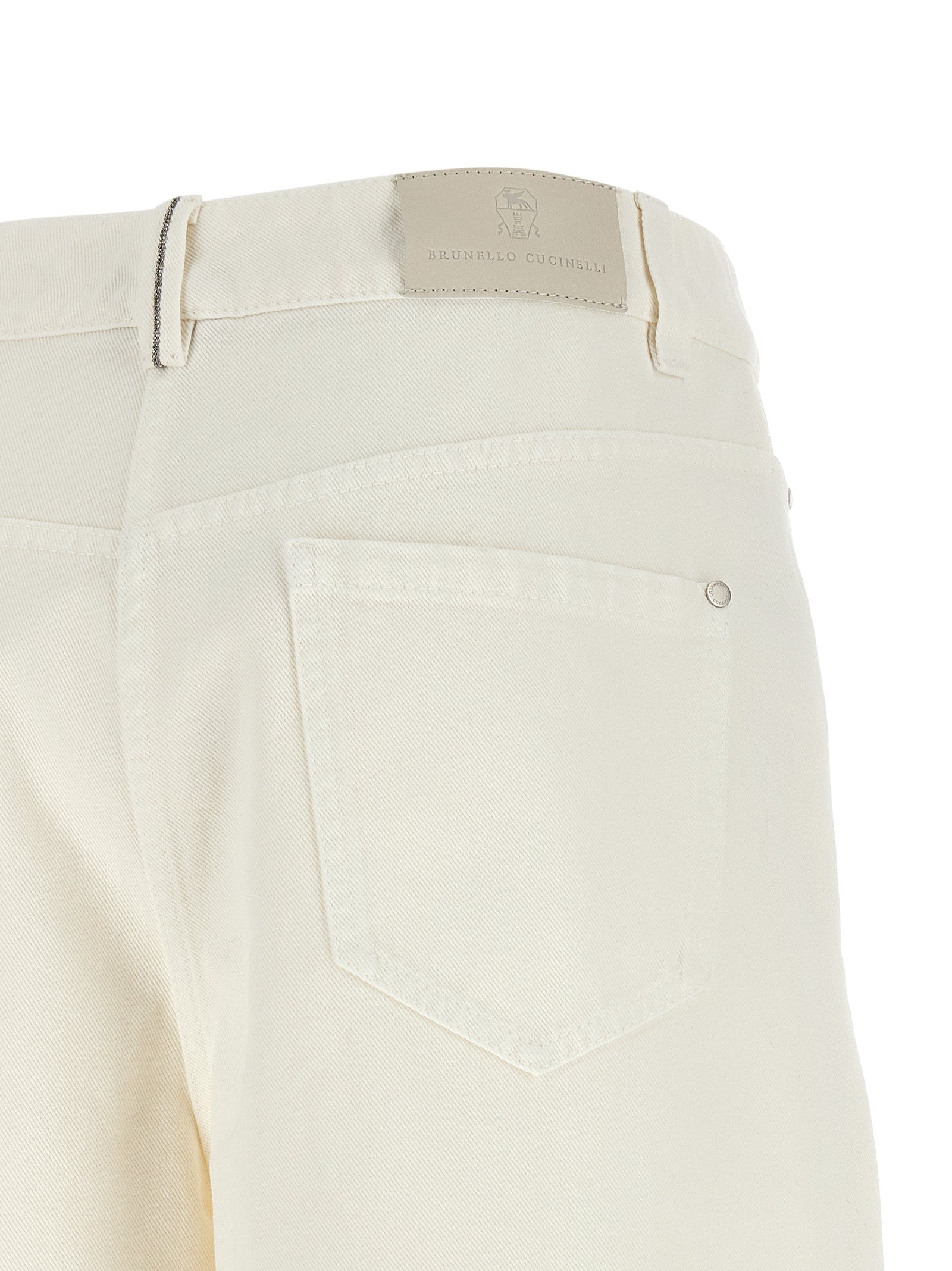 Brunello Cucinelli Weiße Baumwolljeans im Relaxed Fit