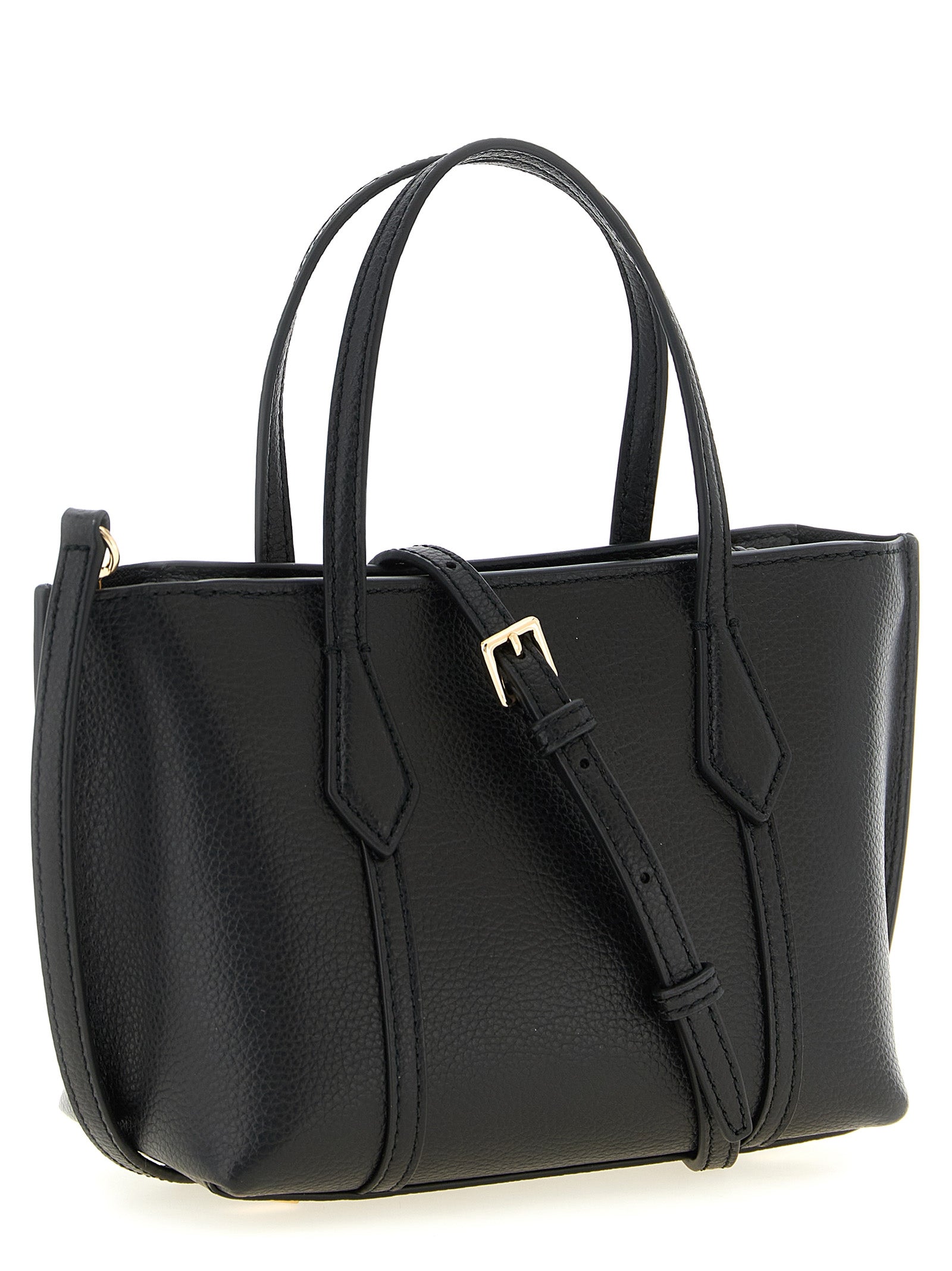 Tory Burch Schwarze Kalbsleder-Handtasche