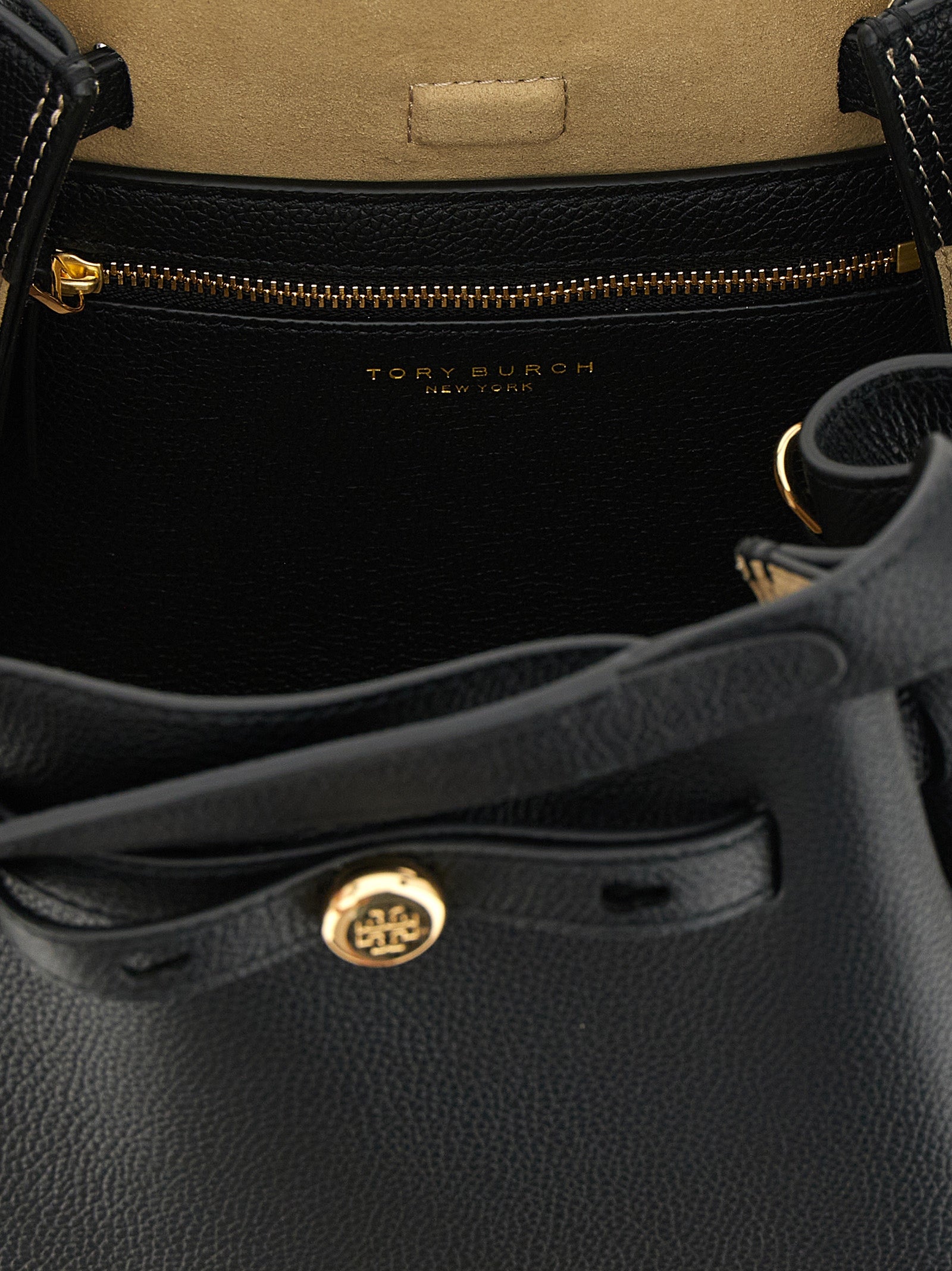 Tory Burch Schwarze Kalbsleder-Handtasche
