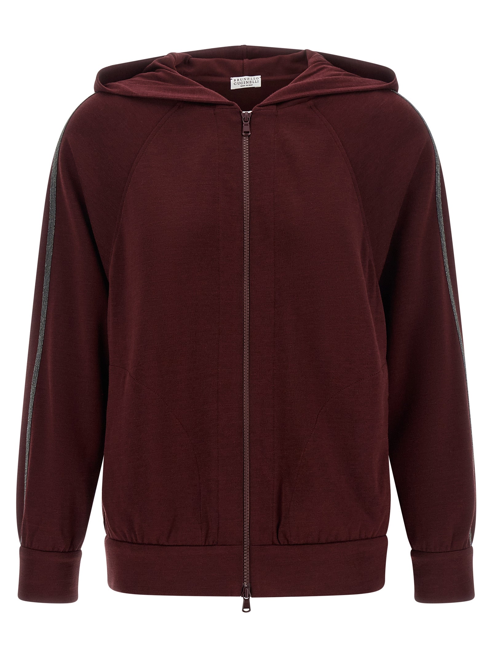 Brunello Cucinelli Sweatshirt aus Baumwolle in Bordeaux