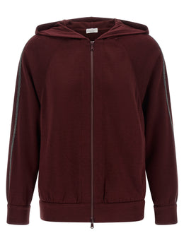 Brunello Cucinelli Sweatshirt aus Baumwolle in Bordeaux