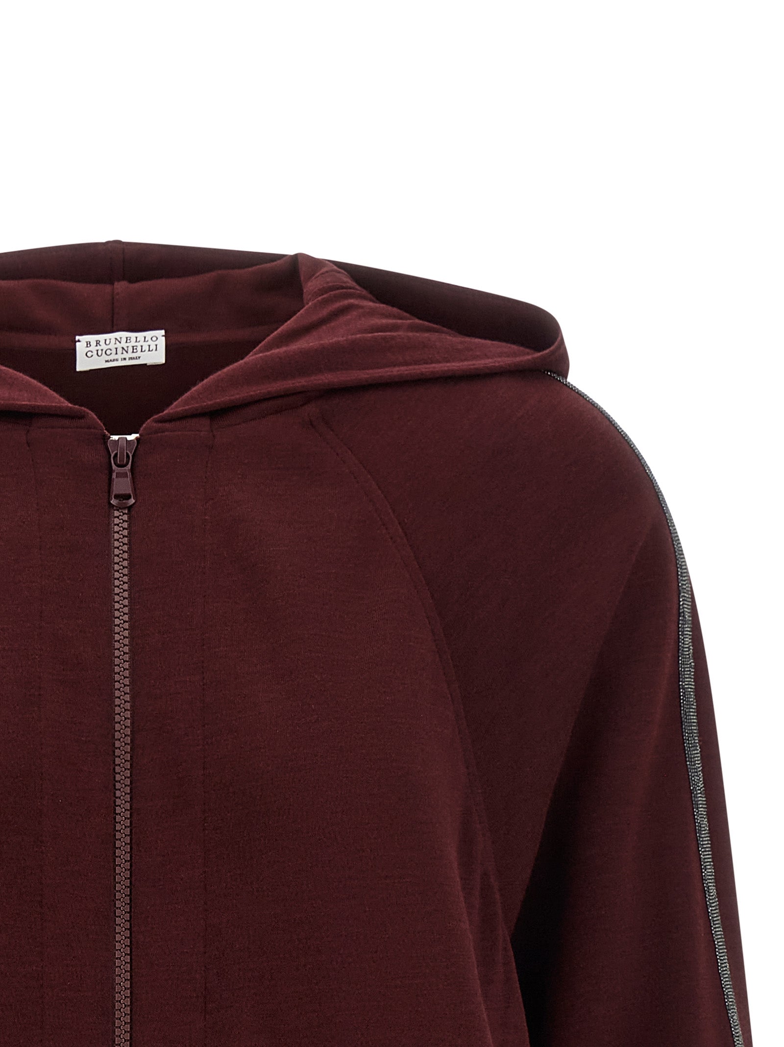 Brunello Cucinelli Sweatshirt aus Baumwolle in Bordeaux