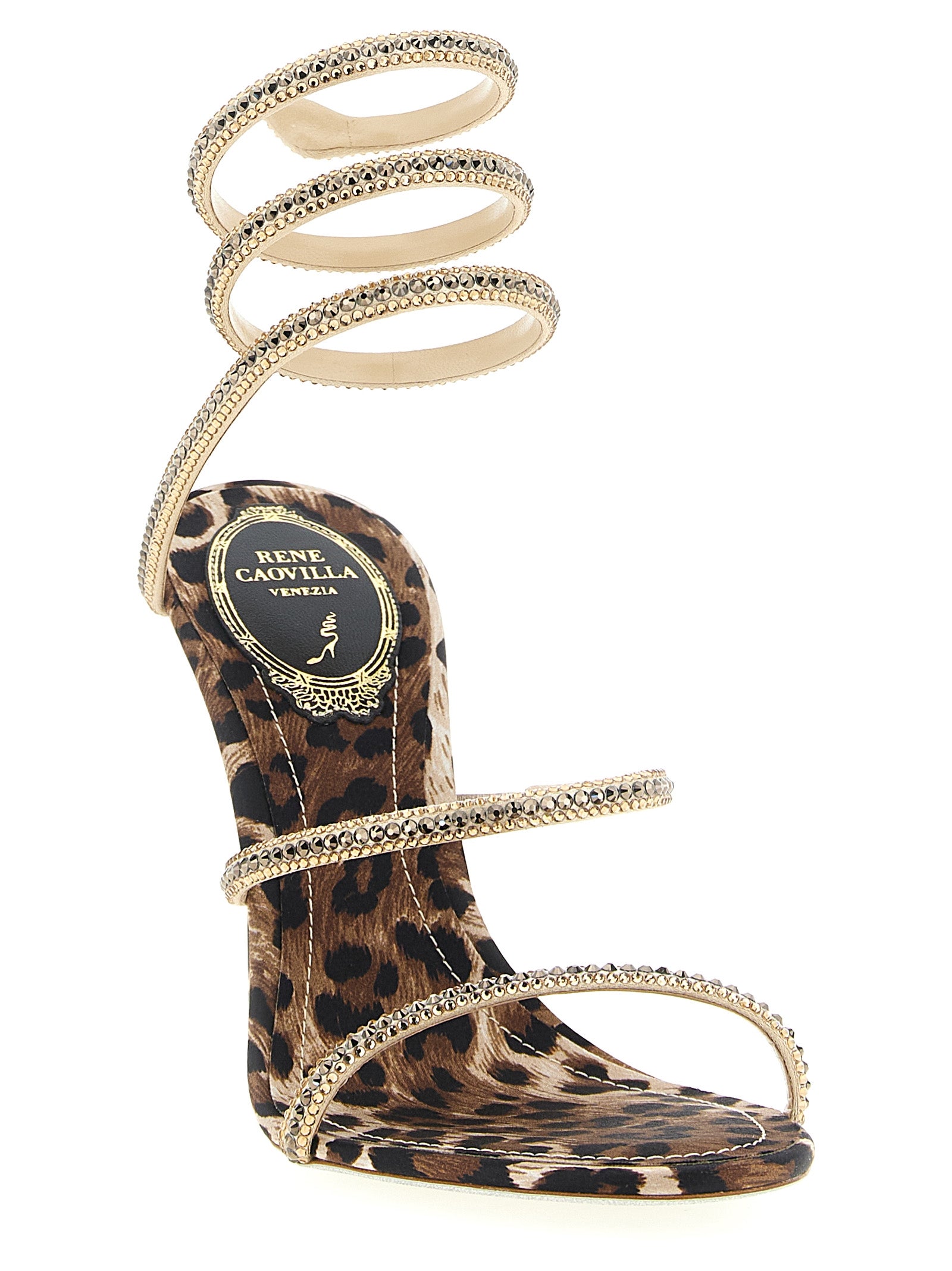 RENE CAOVILLA Mehrfarbige Sandalen aus Viskose mit Stilettoabsatz