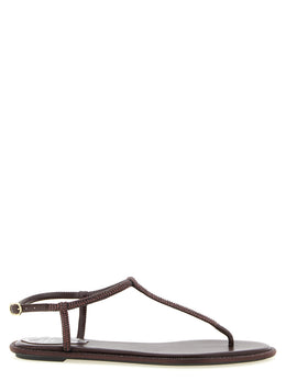 RENE CAOVILLA Braune Viscose-Sandalen