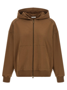 Brunello Cucinelli Brauner Baumwoll-Kapuzenpullover