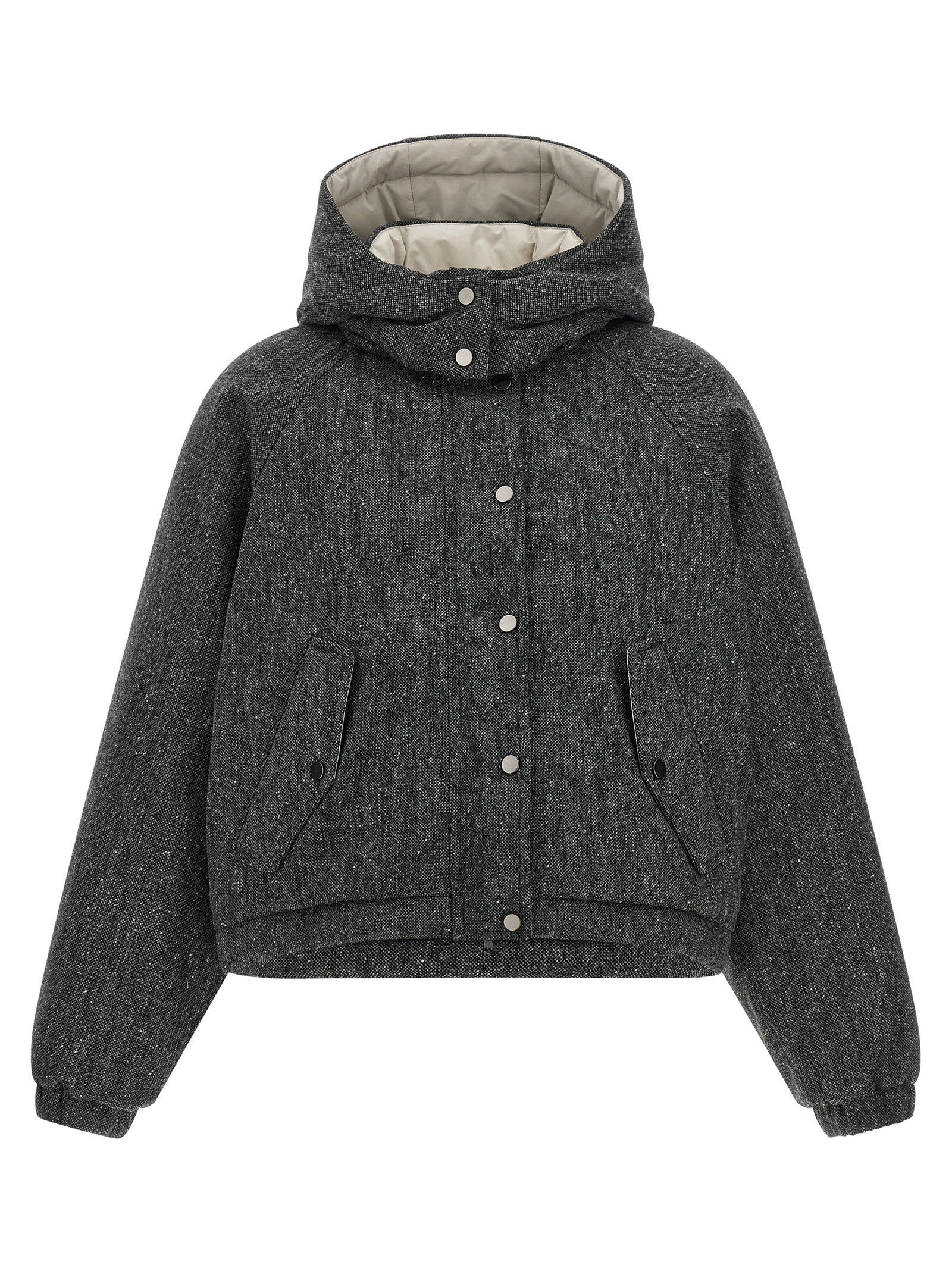 Brunello Cucinelli Graue Jacke aus reiner Schurwolle