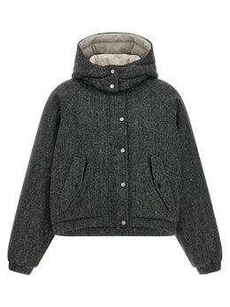 Brunello Cucinelli Graue Jacke aus reiner Schurwolle