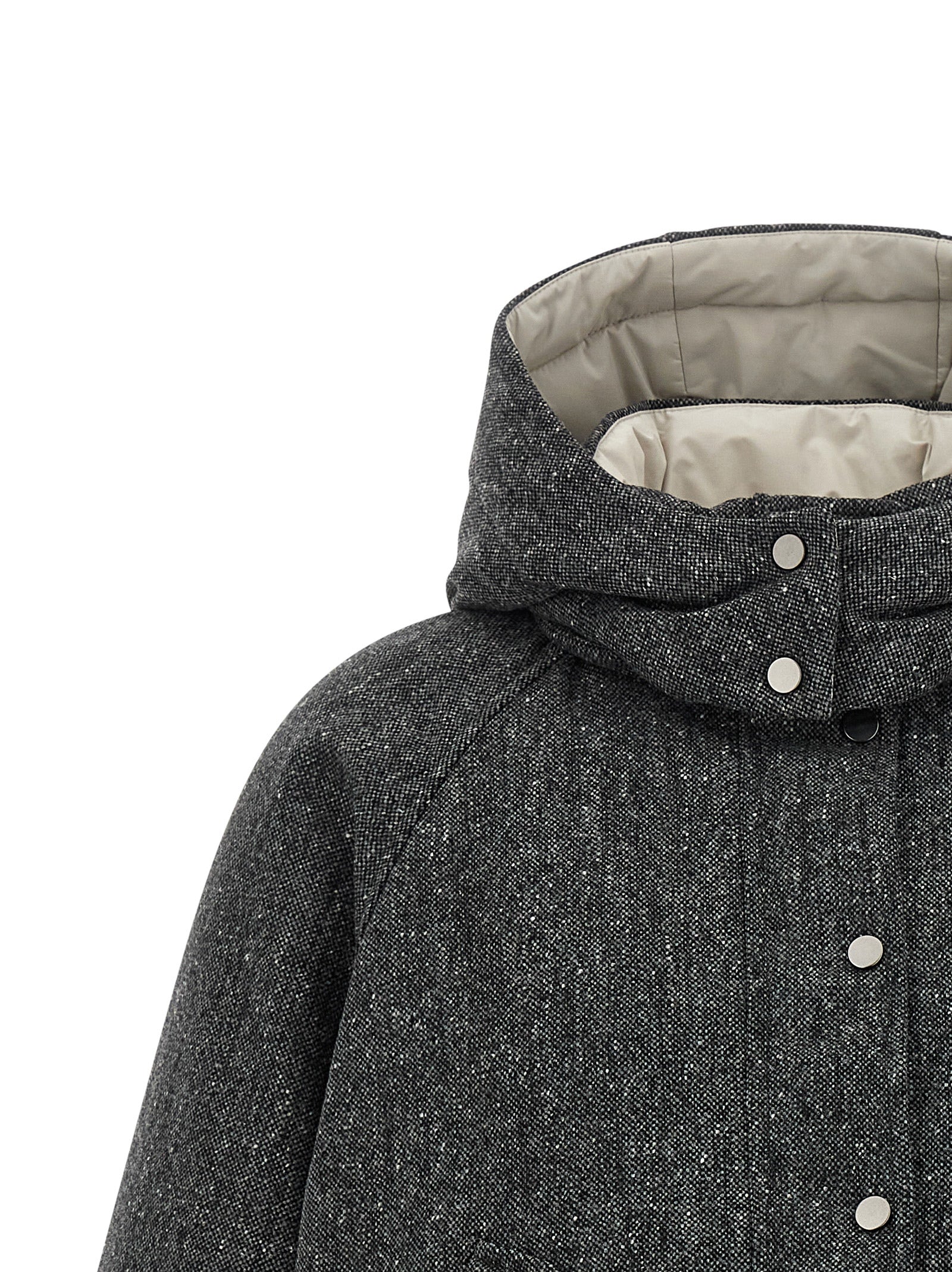 Brunello Cucinelli Graue Jacke aus reiner Schurwolle