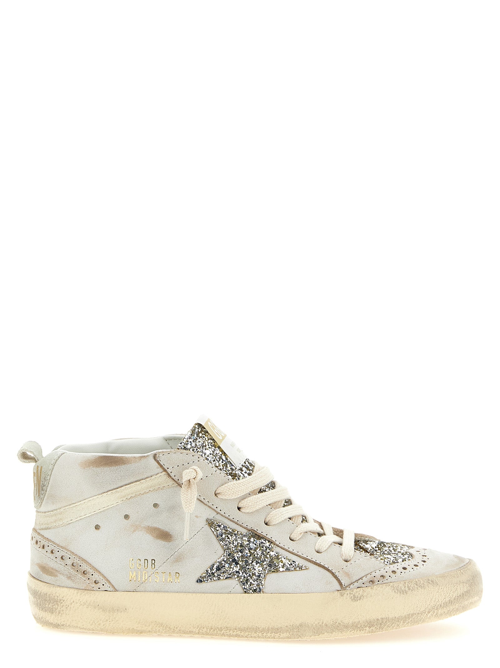 Golden Goose Beigefarbene Leder-High-Top-Sneaker