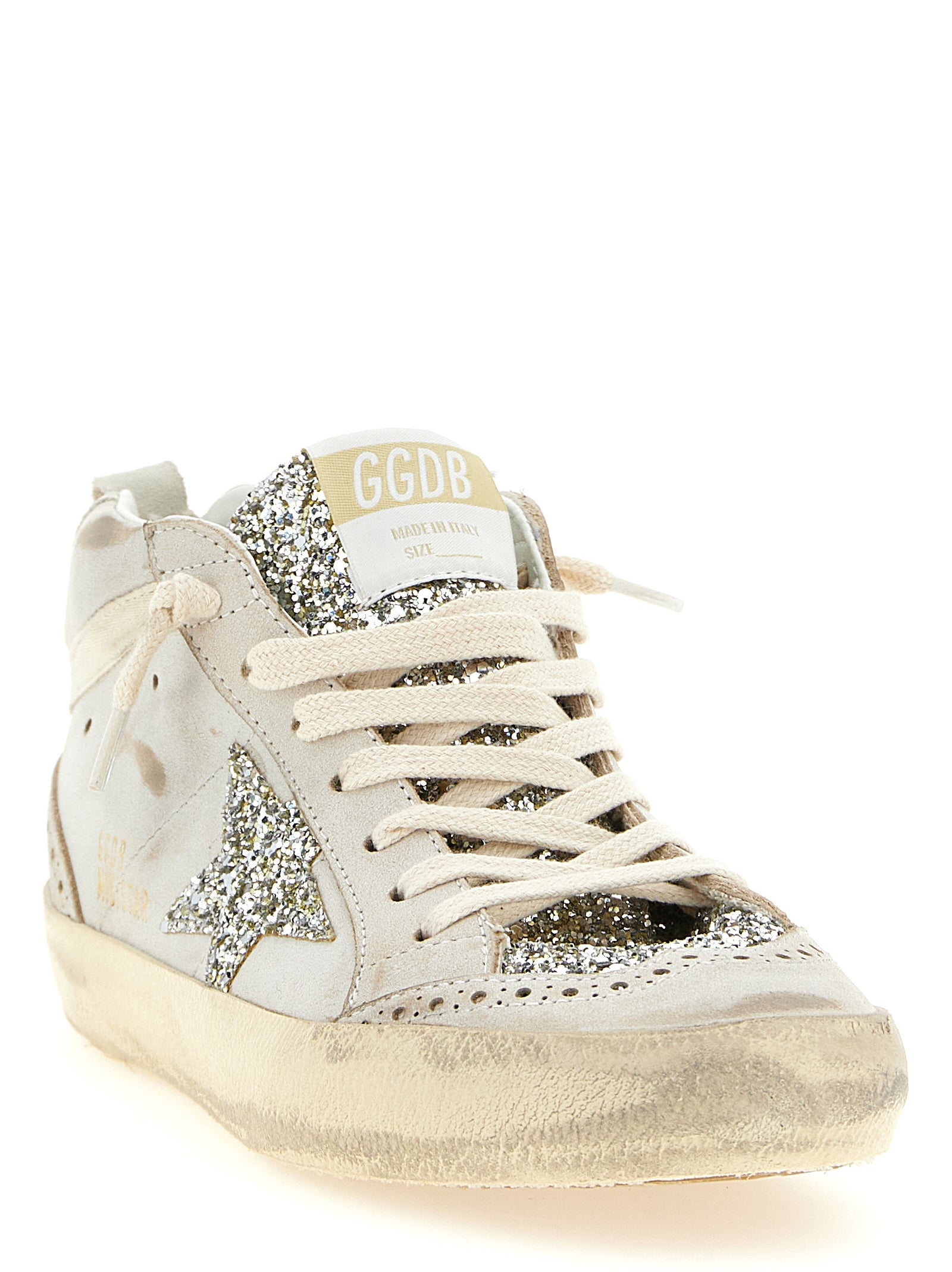 Golden Goose Beigefarbene Leder-High-Top-Sneaker