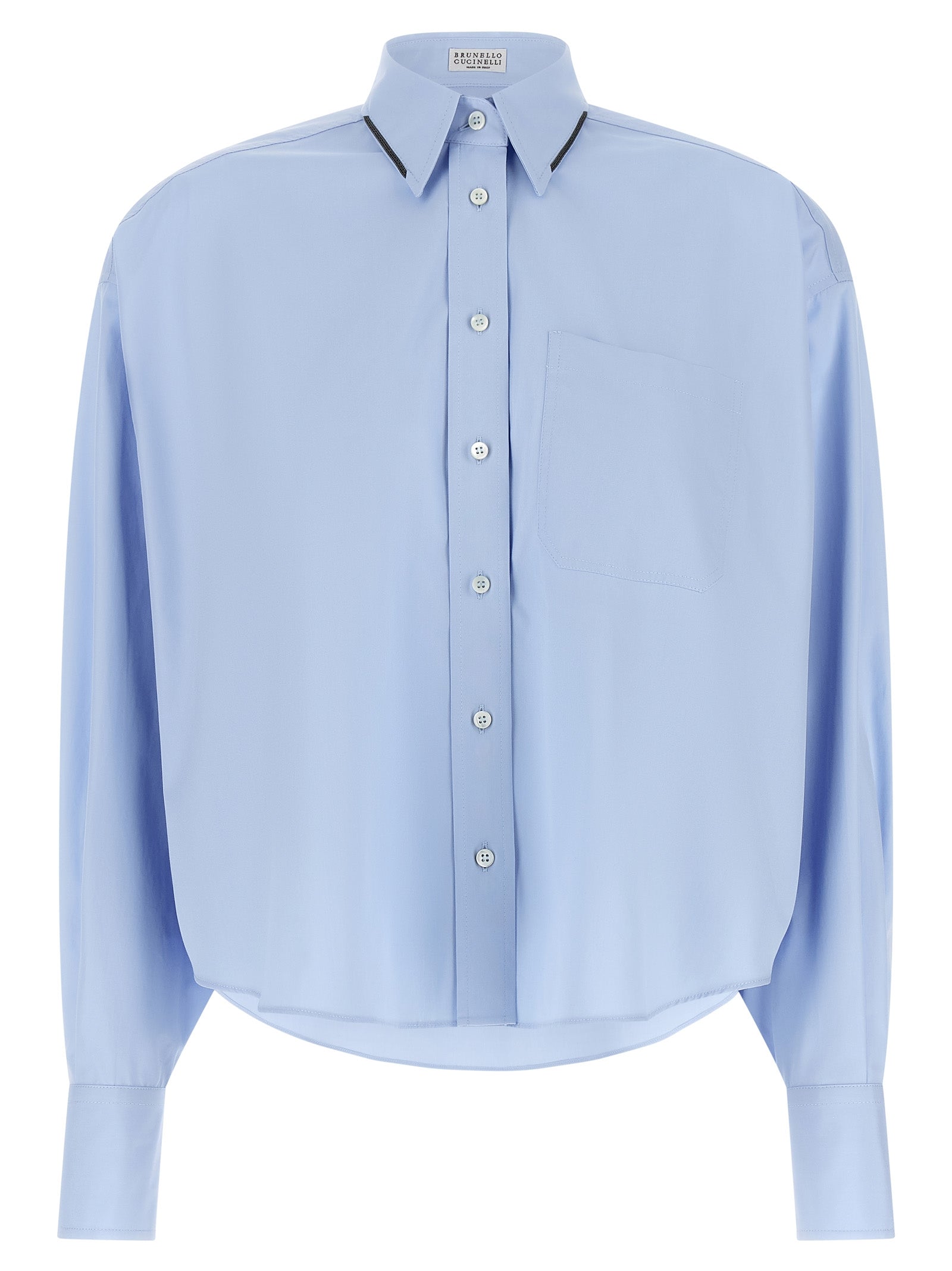 Brunello Cucinelli Blaue Baumwollbluse