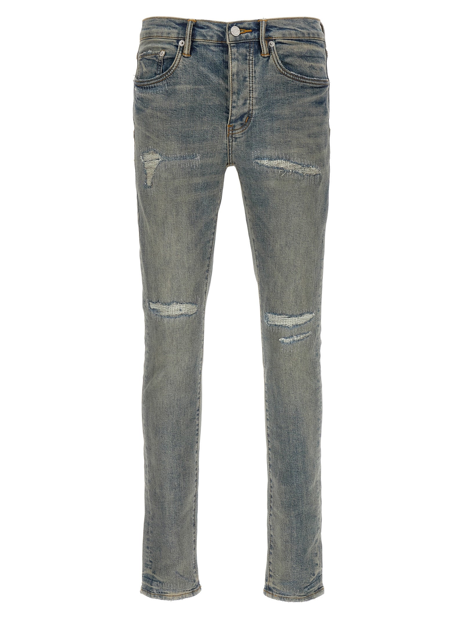 PURPLE Blaue Baumwoll-Jeans im Slim Fit
