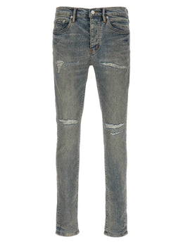PURPLE Blaue Baumwoll-Jeans im Slim Fit