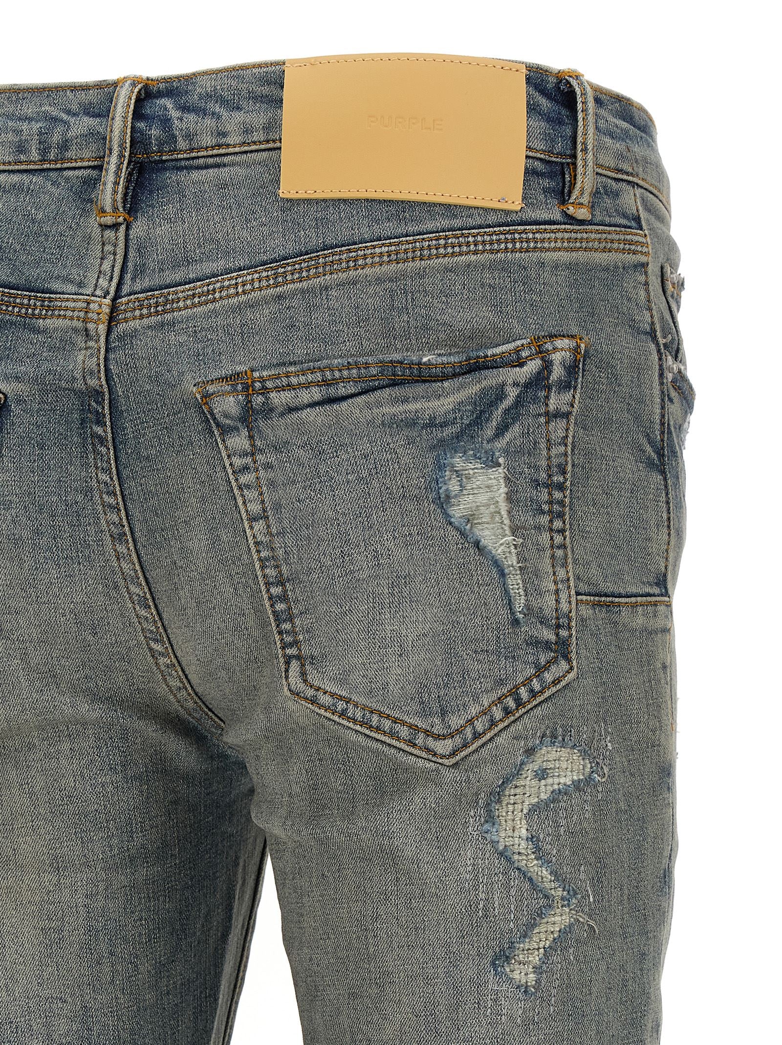 PURPLE Blaue Baumwoll-Jeans im Slim Fit