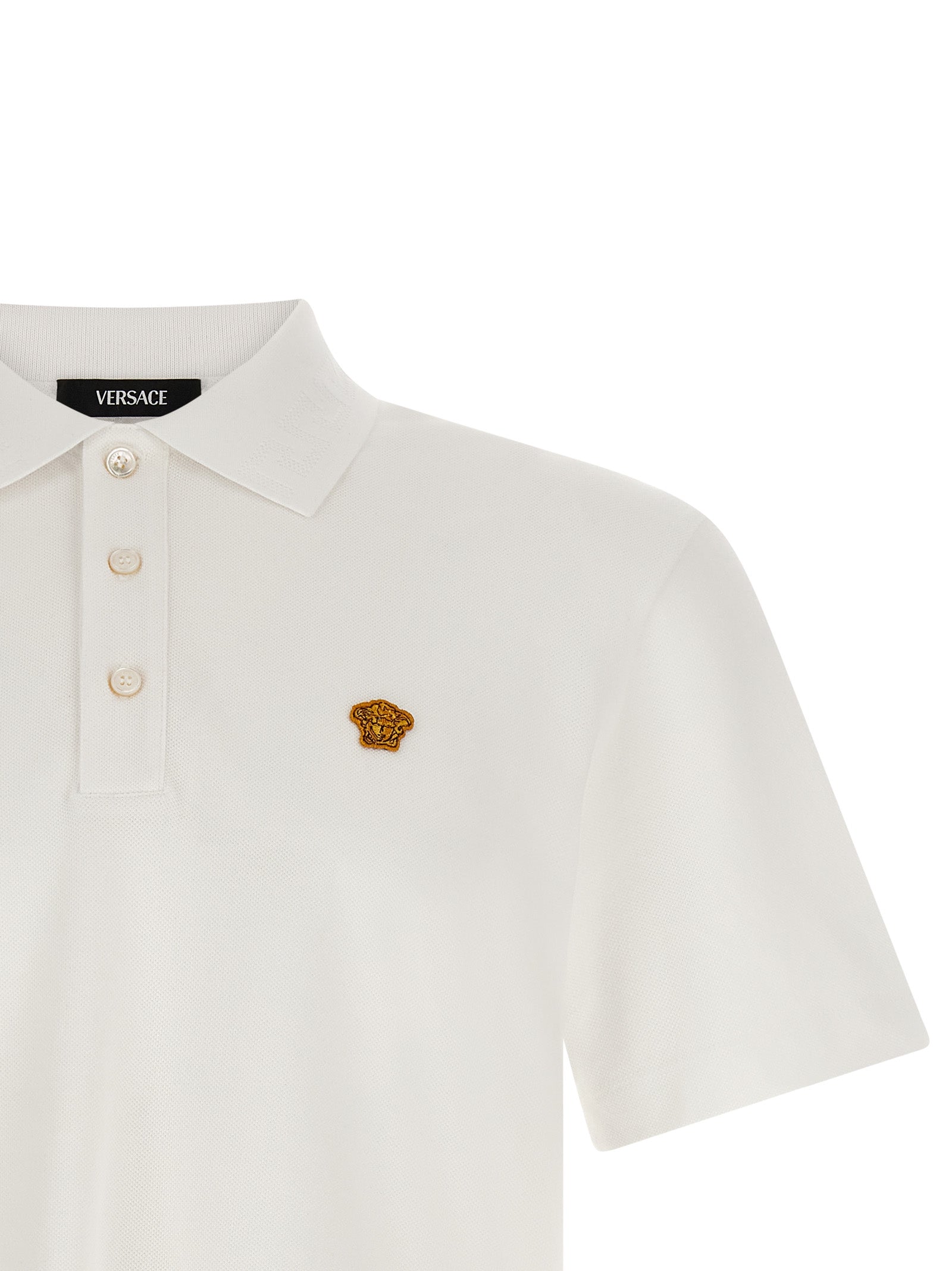 Versace Weißes Poloshirt aus Baumwolle