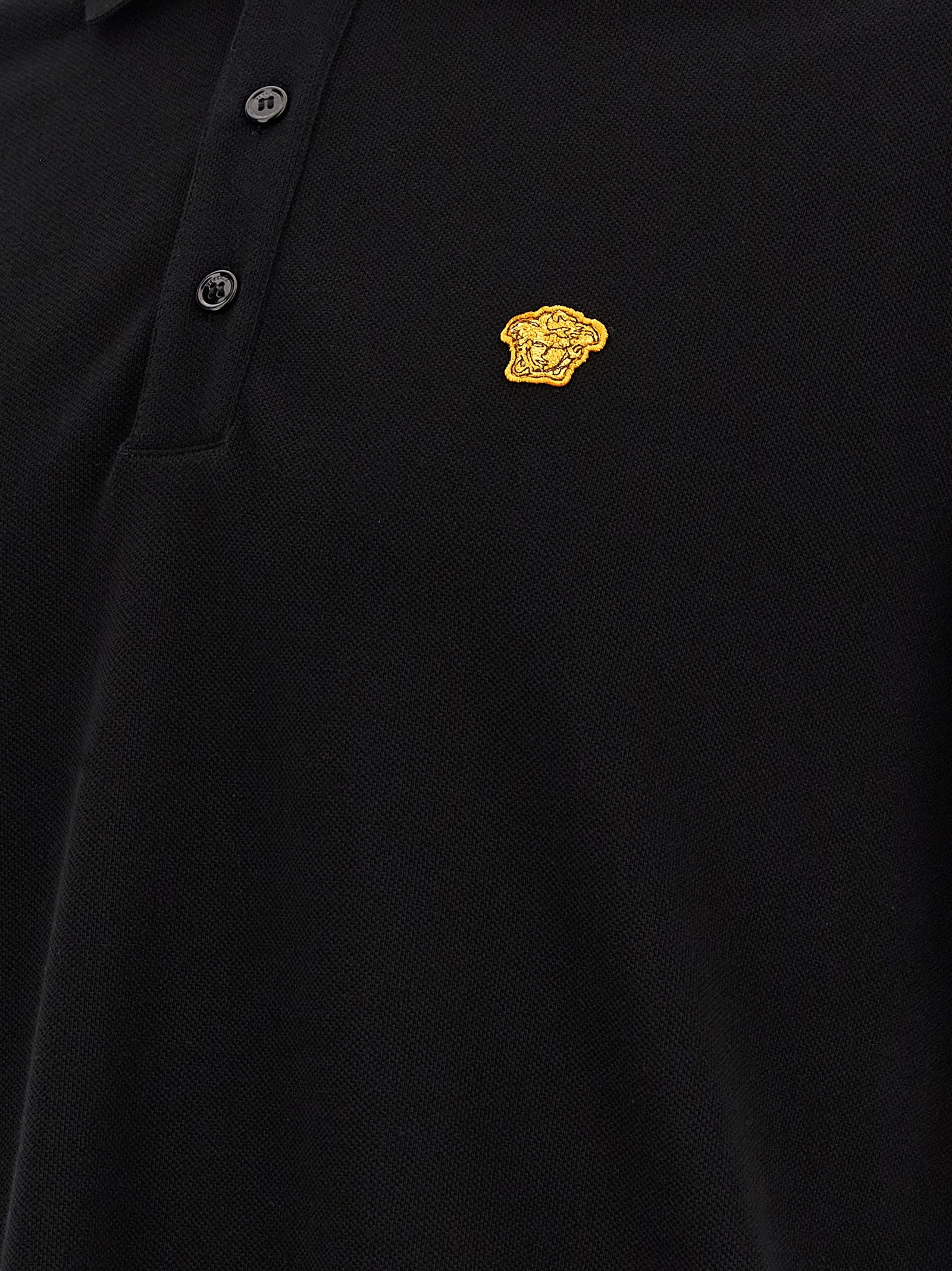 Versace Schwarzes Baumwoll-Poloshirt