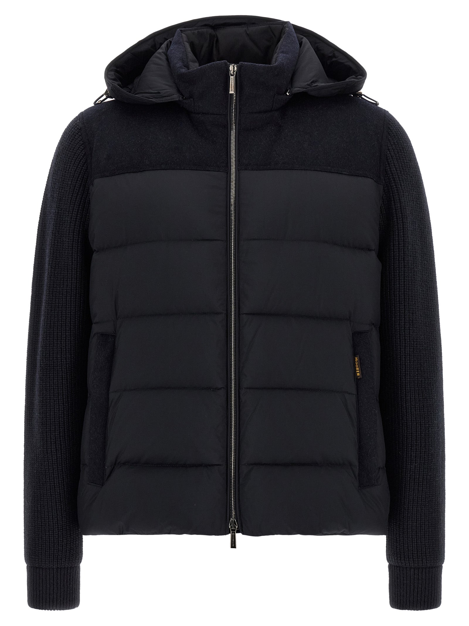 MooRER Blaue Wolljacke in voller Länge