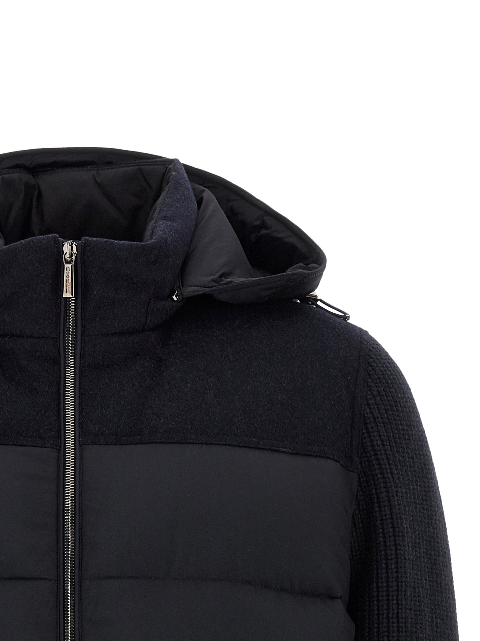 MooRER Blaue Wolljacke in voller Länge