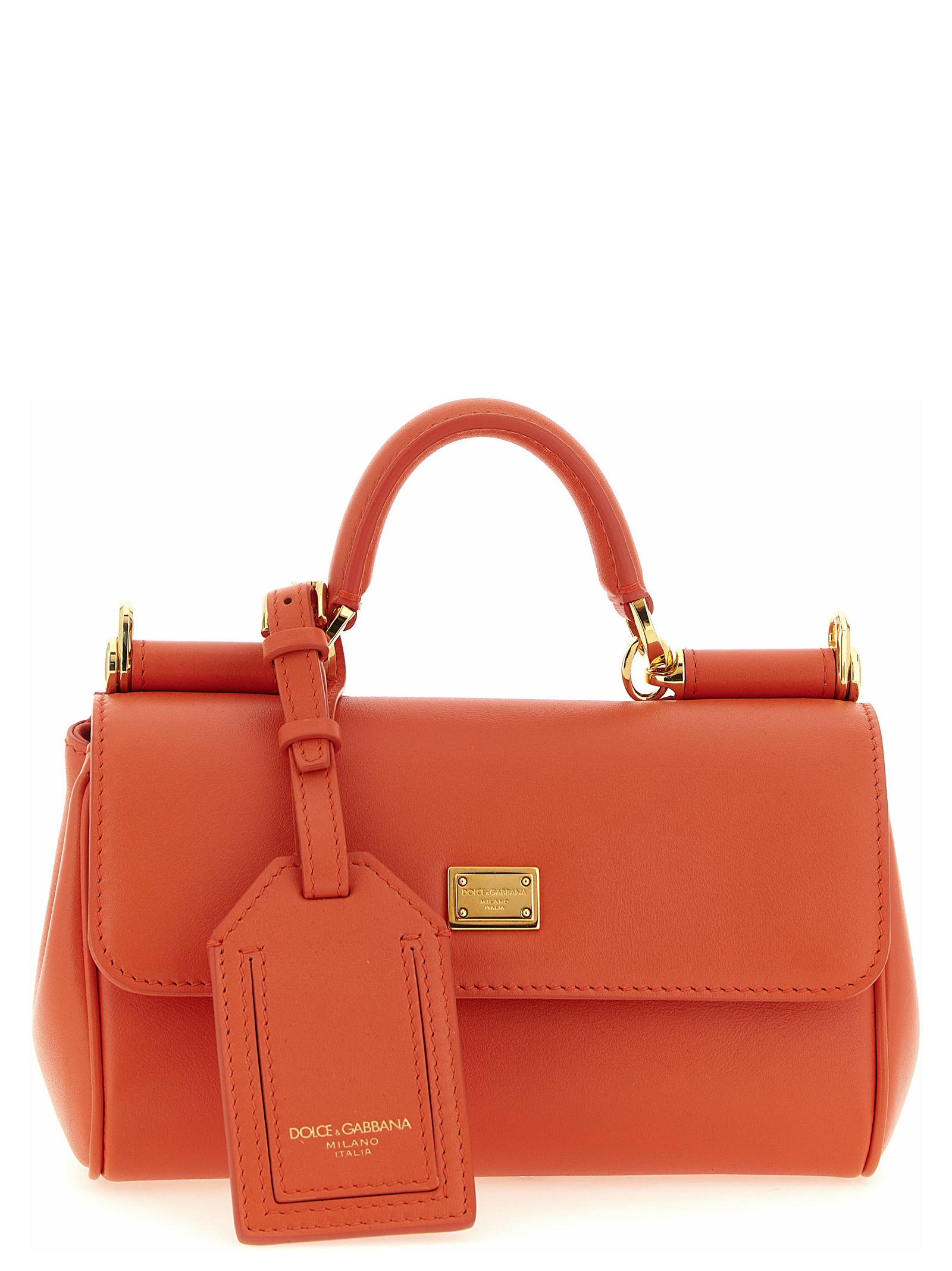 Dolce & Gabbana Orange Kalbsleder Damen Handtasche