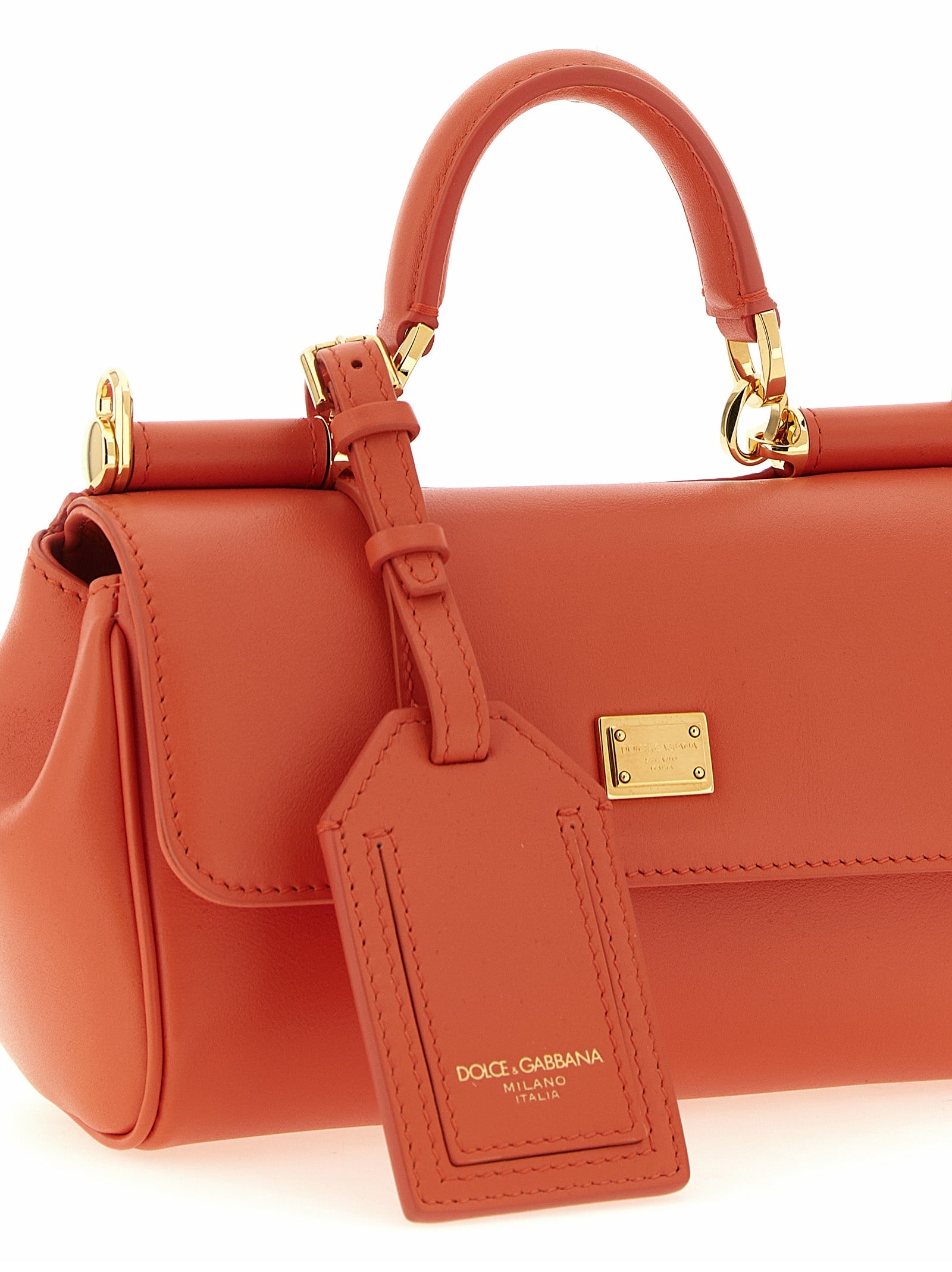 Dolce & Gabbana Orange Kalbsleder Damen Handtasche