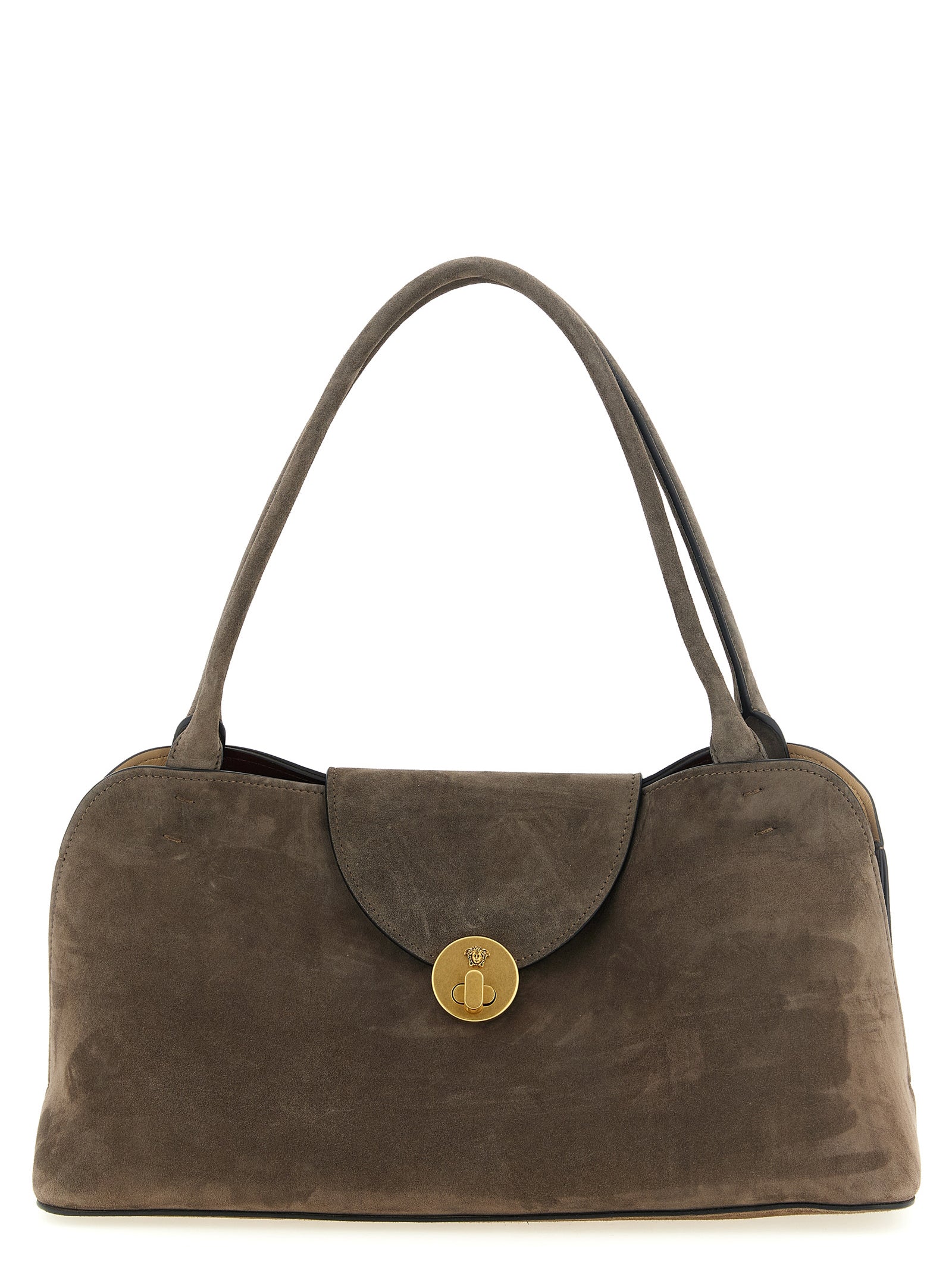 Versace Braunes Kalbsleder Damen Crossbody Tasche